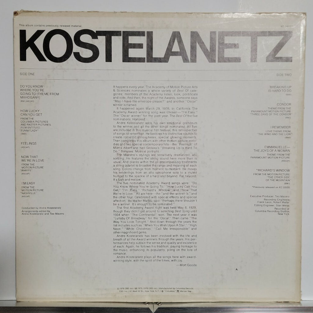 Kostelanetz – Kostelanetz Plays The Academy Award Winner I'm Easy (Vinyl)