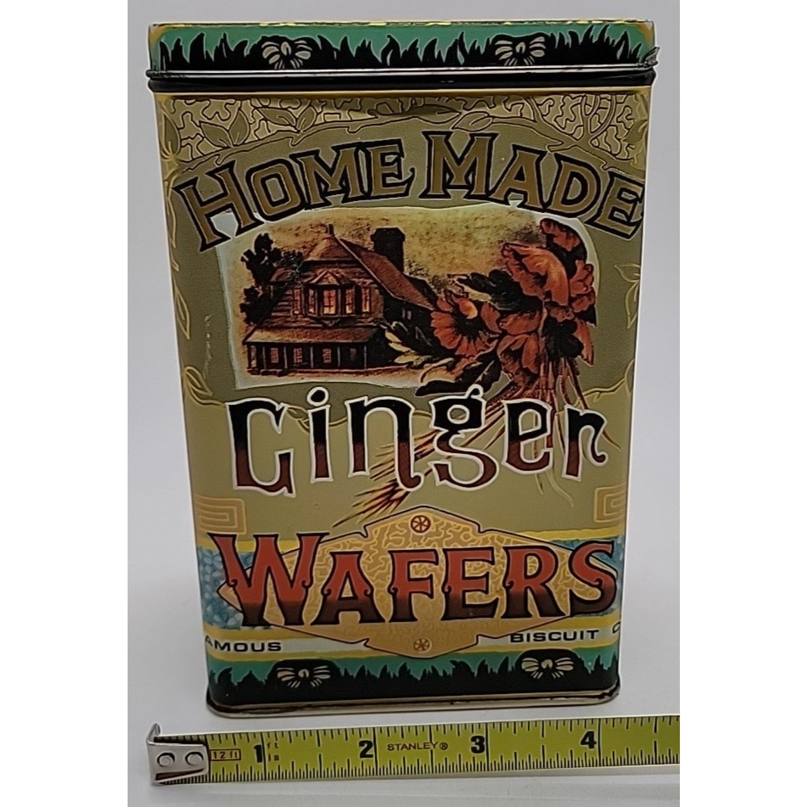Hong Kong Bristolware Ginger Wafers Girl 6.75" Biscuit Tin