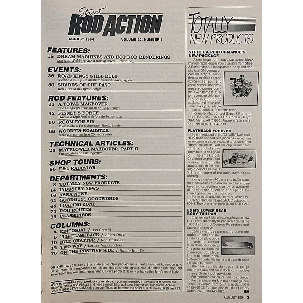 Street Rod Action Magazine August 1994 Volume 23 Number 8