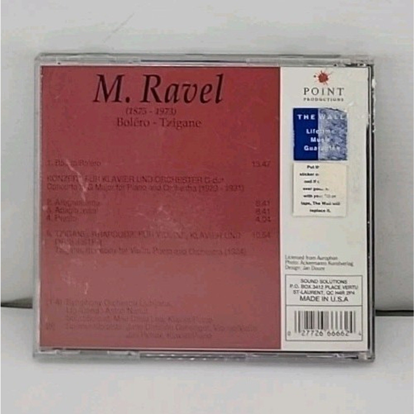Ravel; Bolero, Tzigane - Audio CD By Ravel - Symphony Orchestra Ljubljana