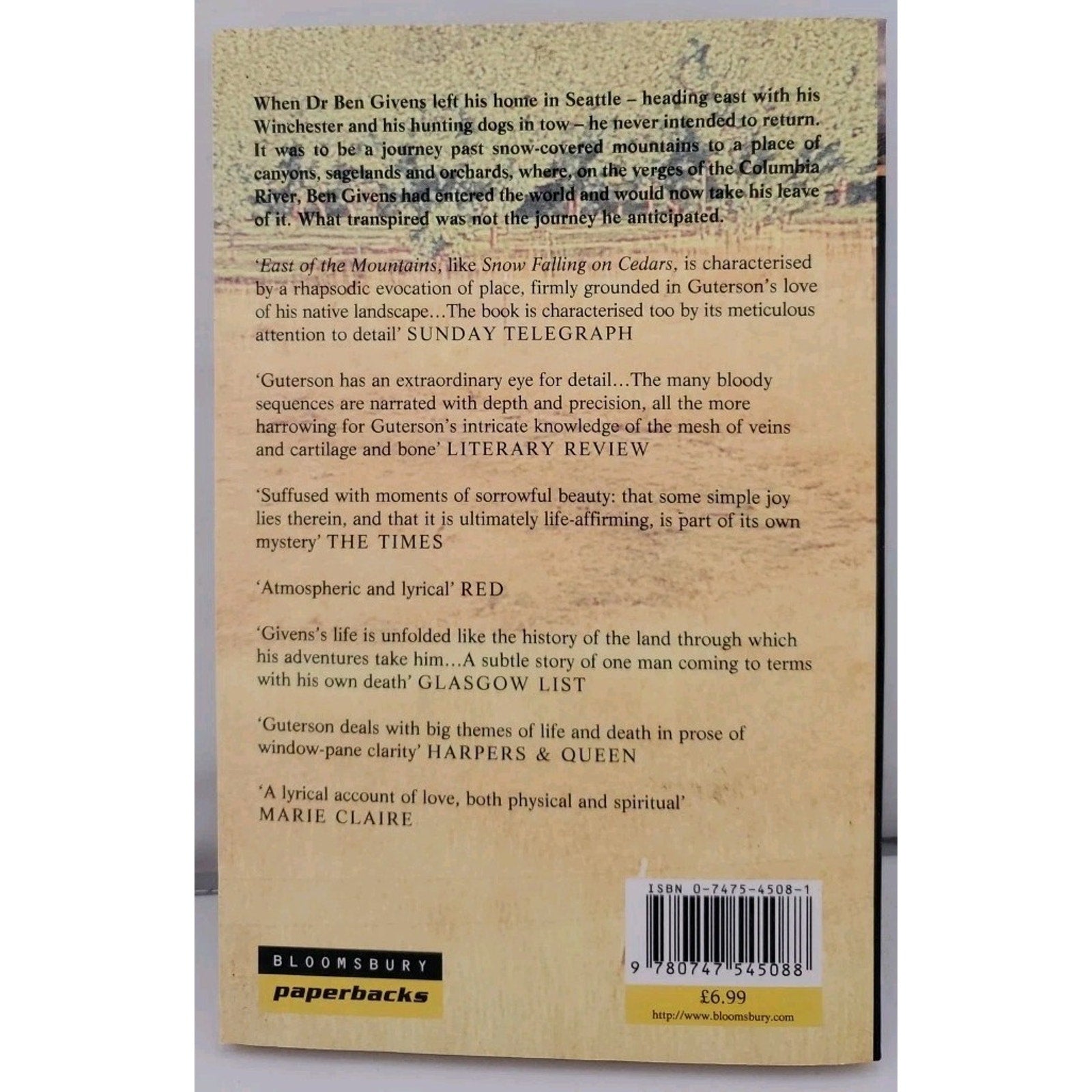 East of the Mountains by David Guterson (Paperback)
