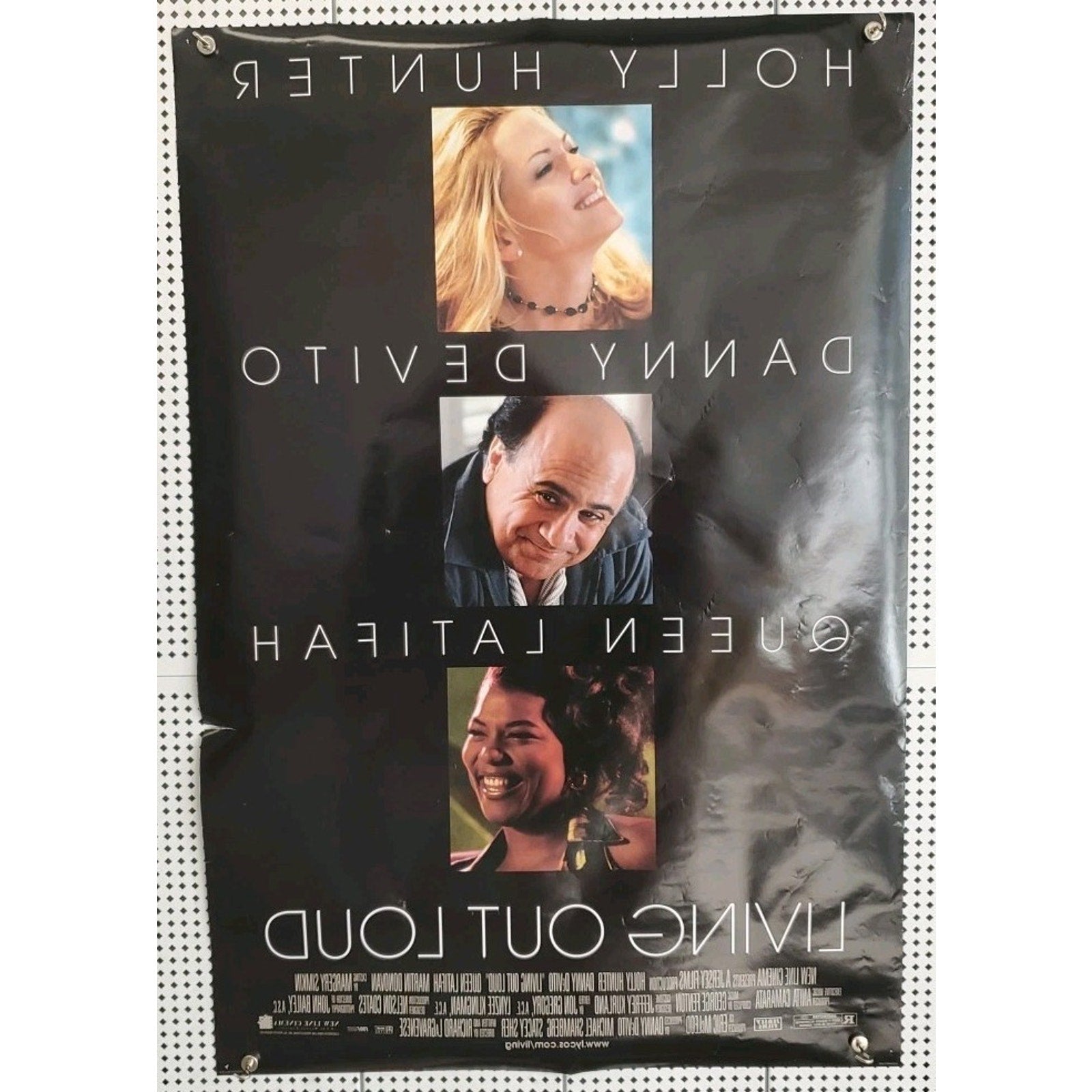 1998 Living Out Loud Movie Poster Holly Hunter Danny DeVito Queen Latifah