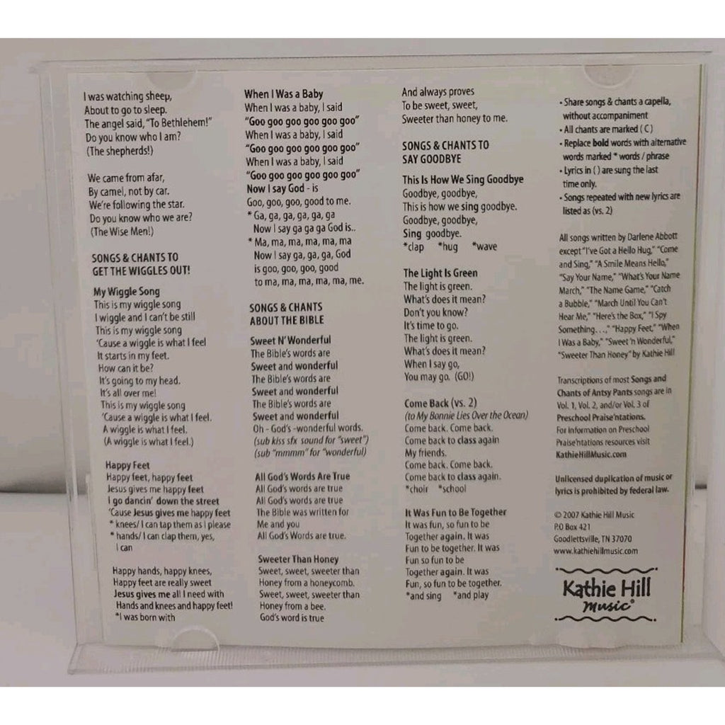 Songs & Chants For Antsy Pants Vol. 1 (CD)
