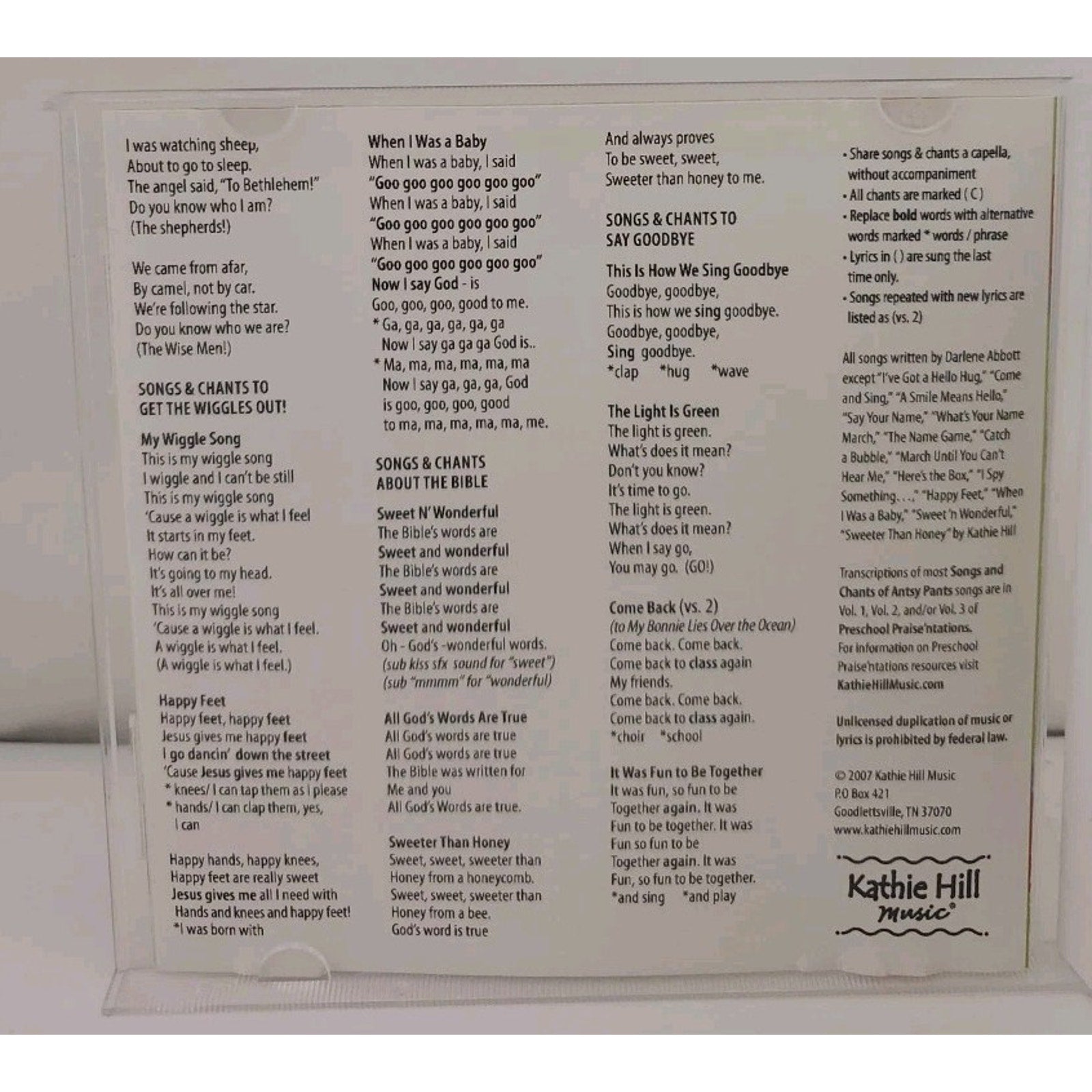 Songs & Chants For Antsy Pants Vol. 1 (CD)