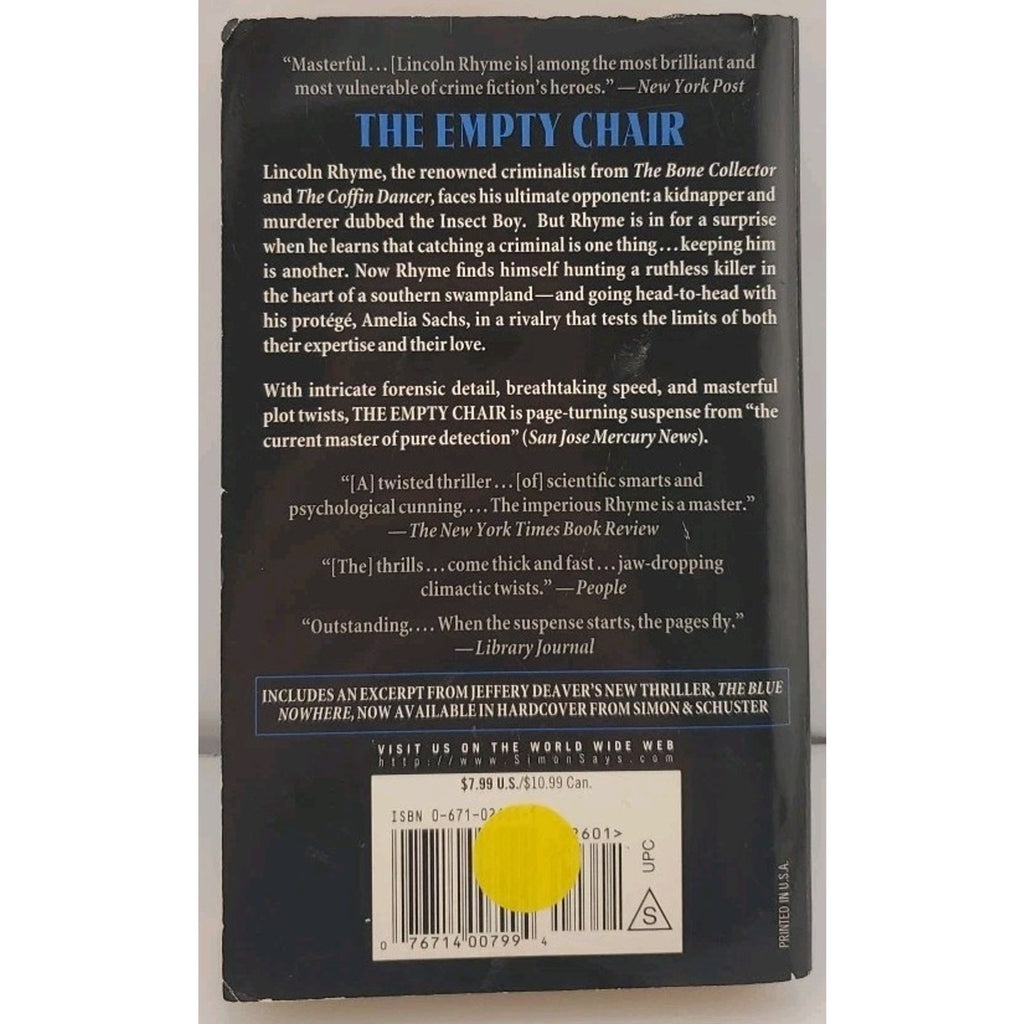 Empty Chair by Jeffery Deaver (2005, Trade Paperback)