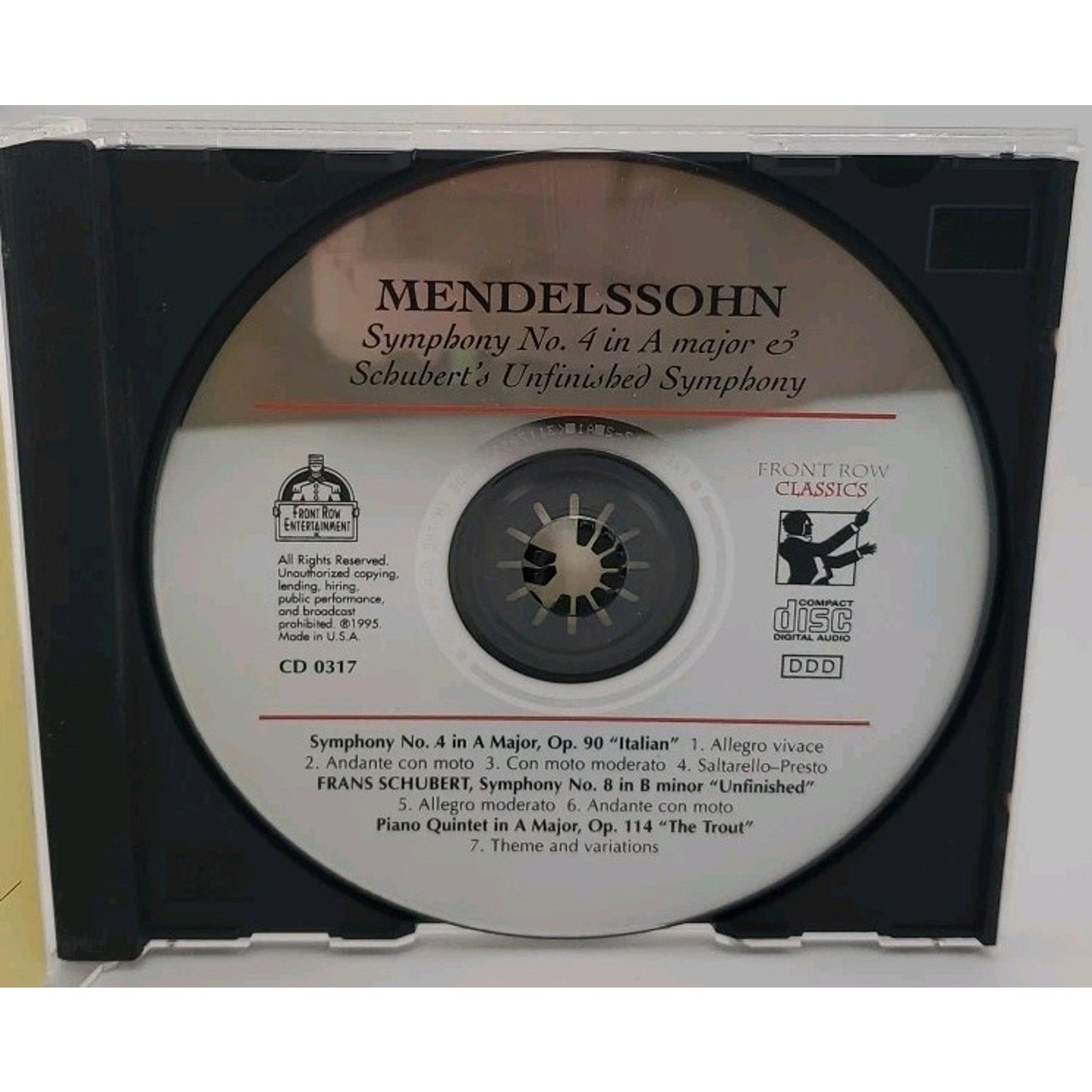 Mendelssohn - "The Italian Symphony & Others" - ( CD - Front Row Entertainment )