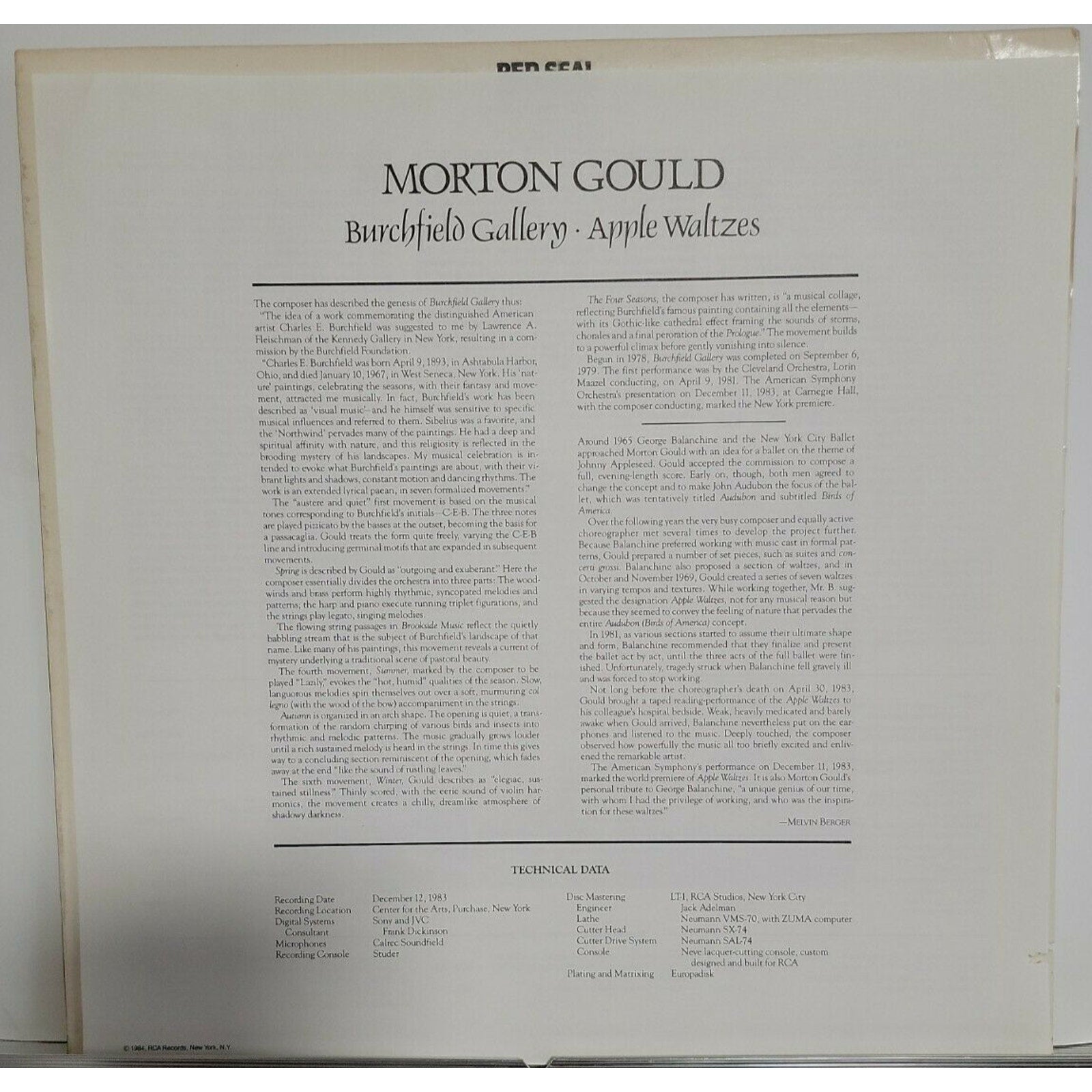 Morton Gould - Conducts His Burchfield Gallery And Apple Waltzes (Vinyl)