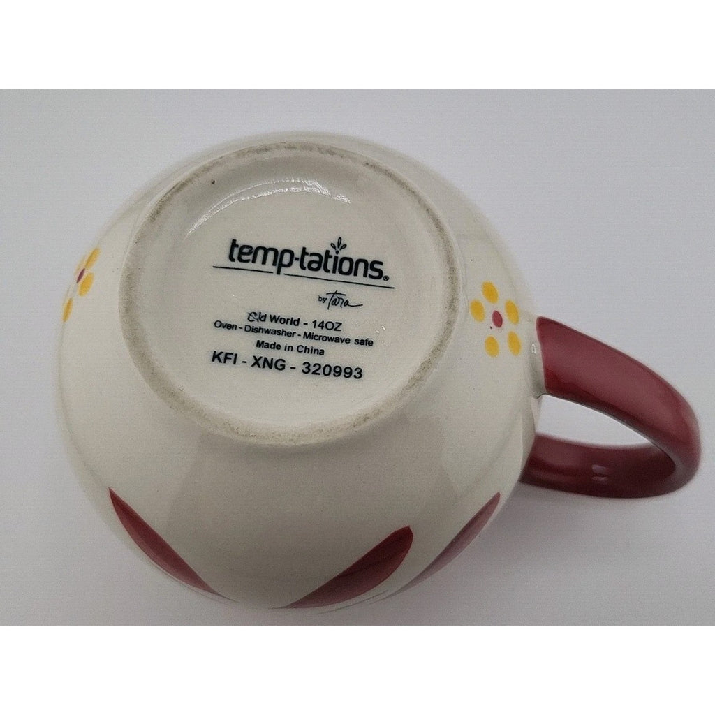 Temp-tations by Tara Old World Cranberry 14oz Mugs Set of 4