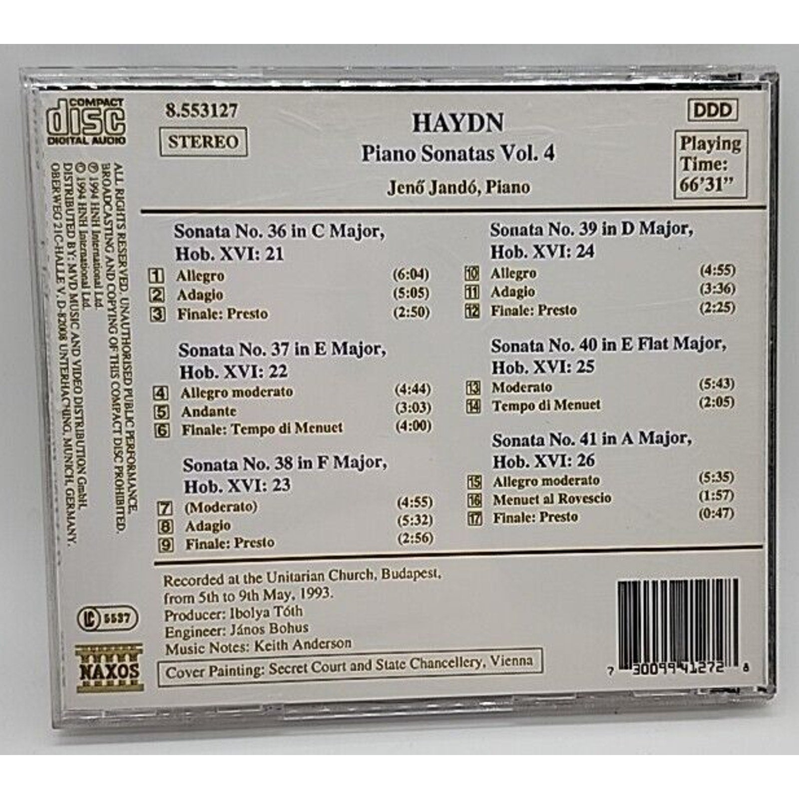 Piano Sonatas 36-41 by Haydn / Jando (CD, 1994)
