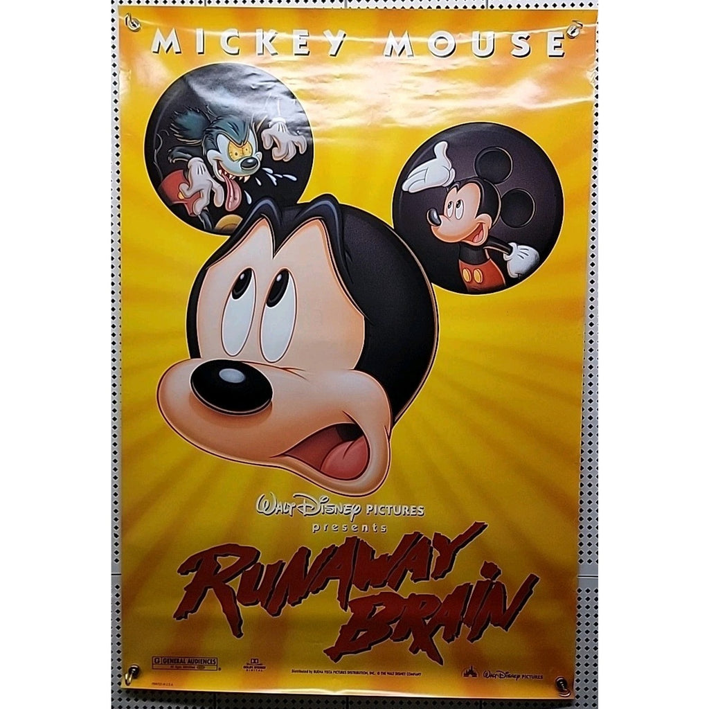 Walt Disney Mickey Mouse Runaway Brain Movie Poster Original DS One Sheet 27x40