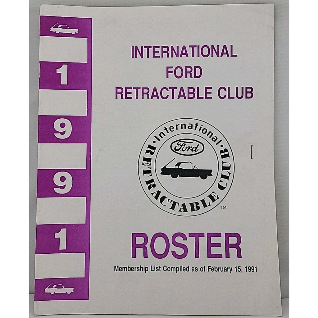 International Ford Retractable Club - 1991 Roster