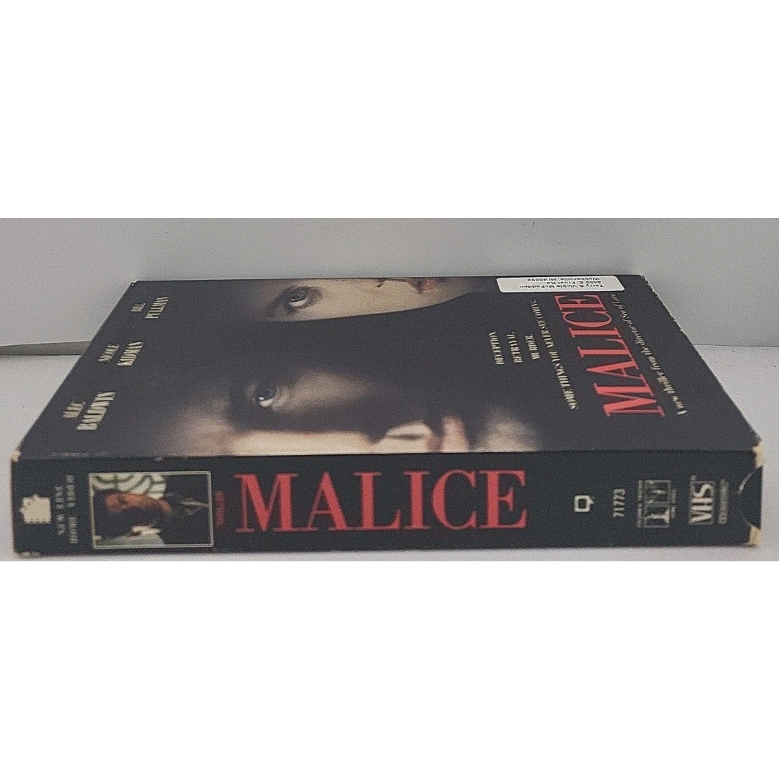 Malice VHS 1994 Alec Baldwin Nicole Kidman Bill Pullman Thriller Suspense