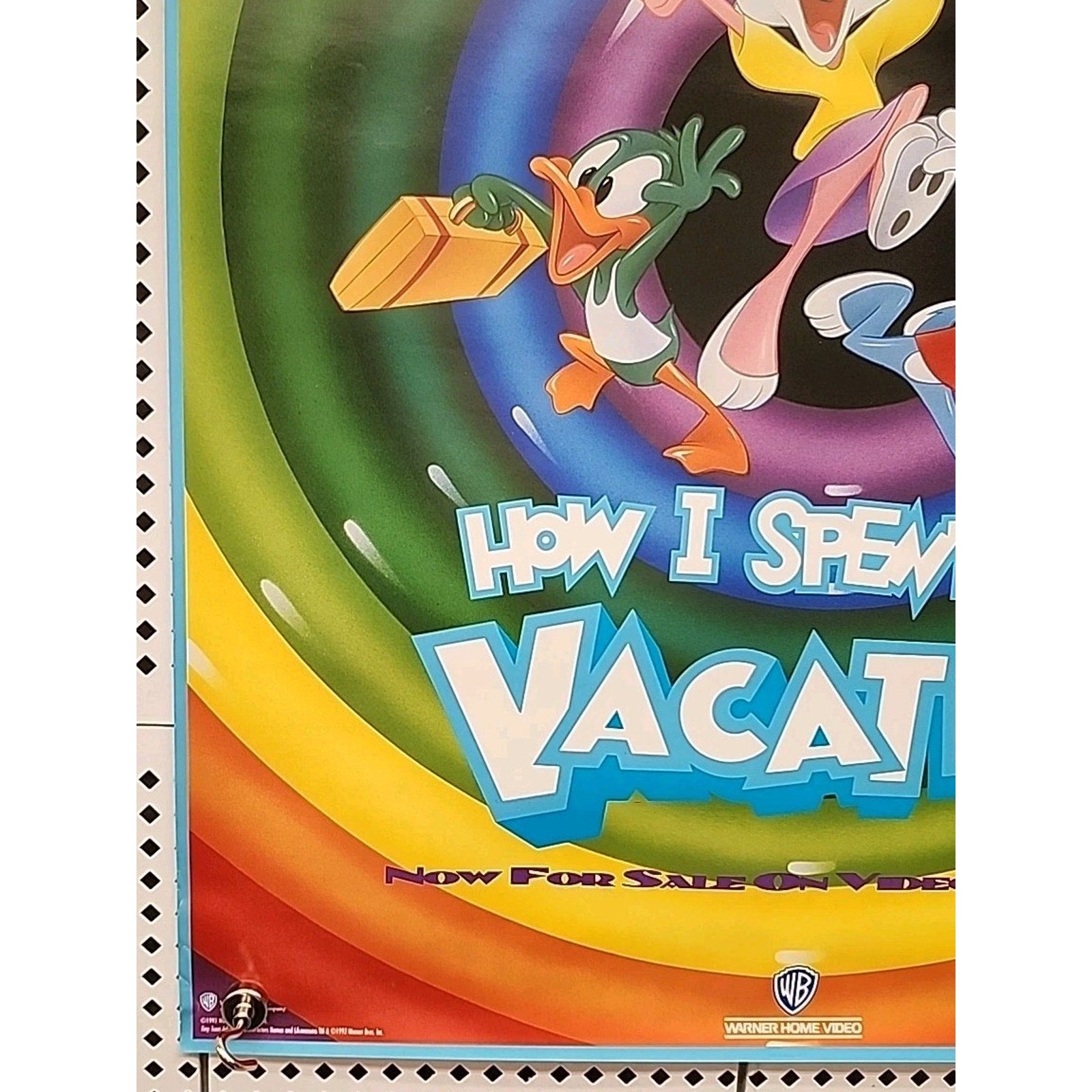 Tiny Toon Adventures How I Spent My Vacation VHS Promo Poster 24" x18"
