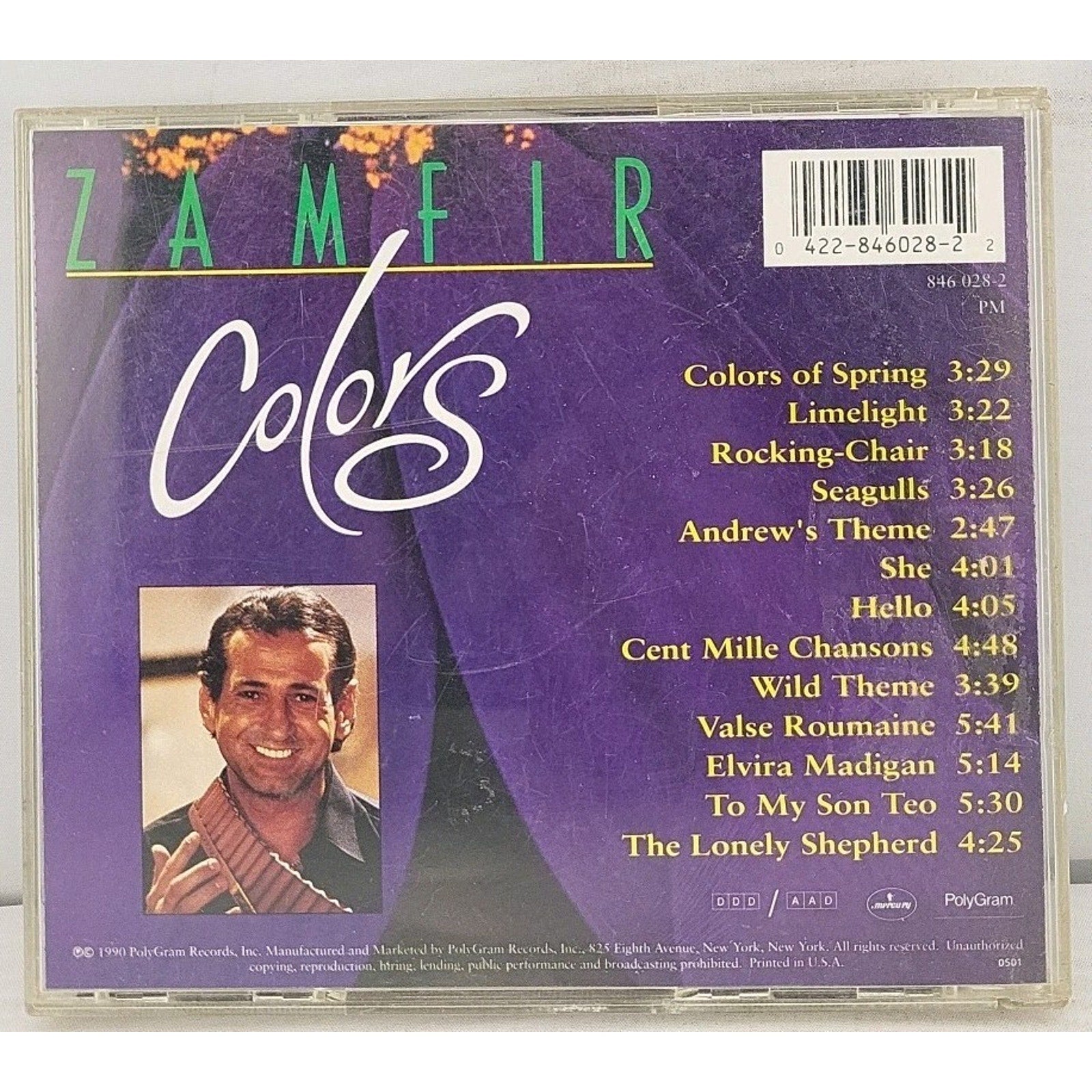 Colors by Gheorghe Zamfir (Pan Flute) (CD, May-1990, Philips)