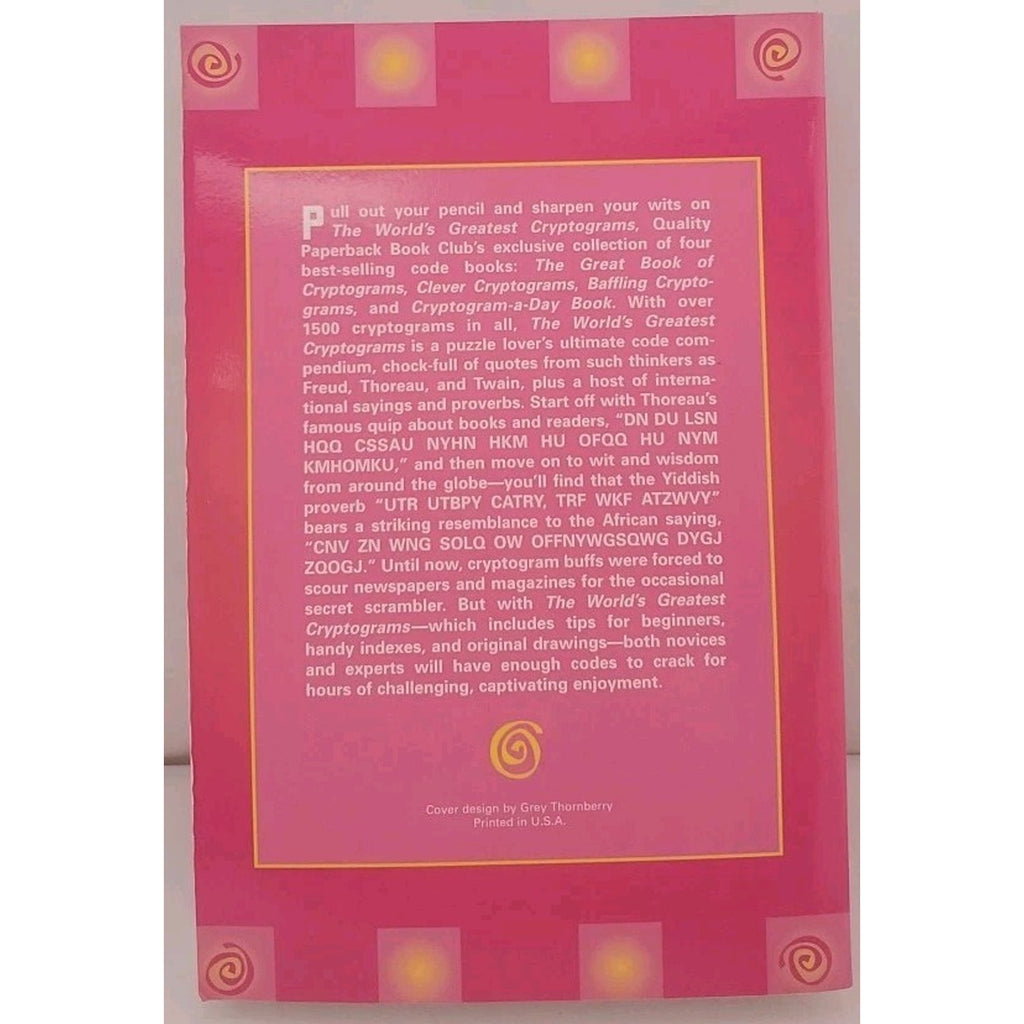 The World's Greatest Cryptograms by Louise B. Moll - Paperback 1993
