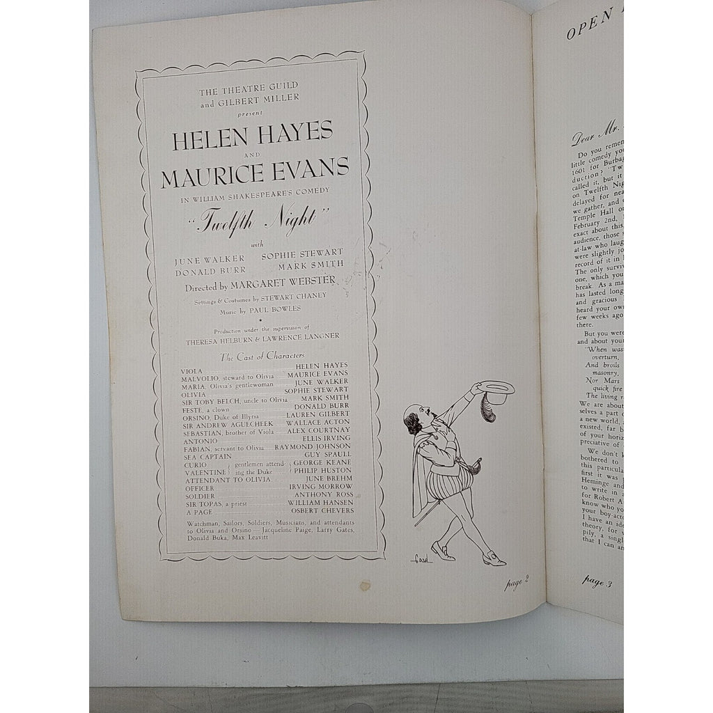 1930s-40s Helen Hayes in Twelfth Night Theater Program