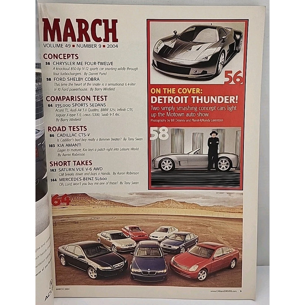 Car And Driver Magazine - March 2004 - Volume 49 Number 9