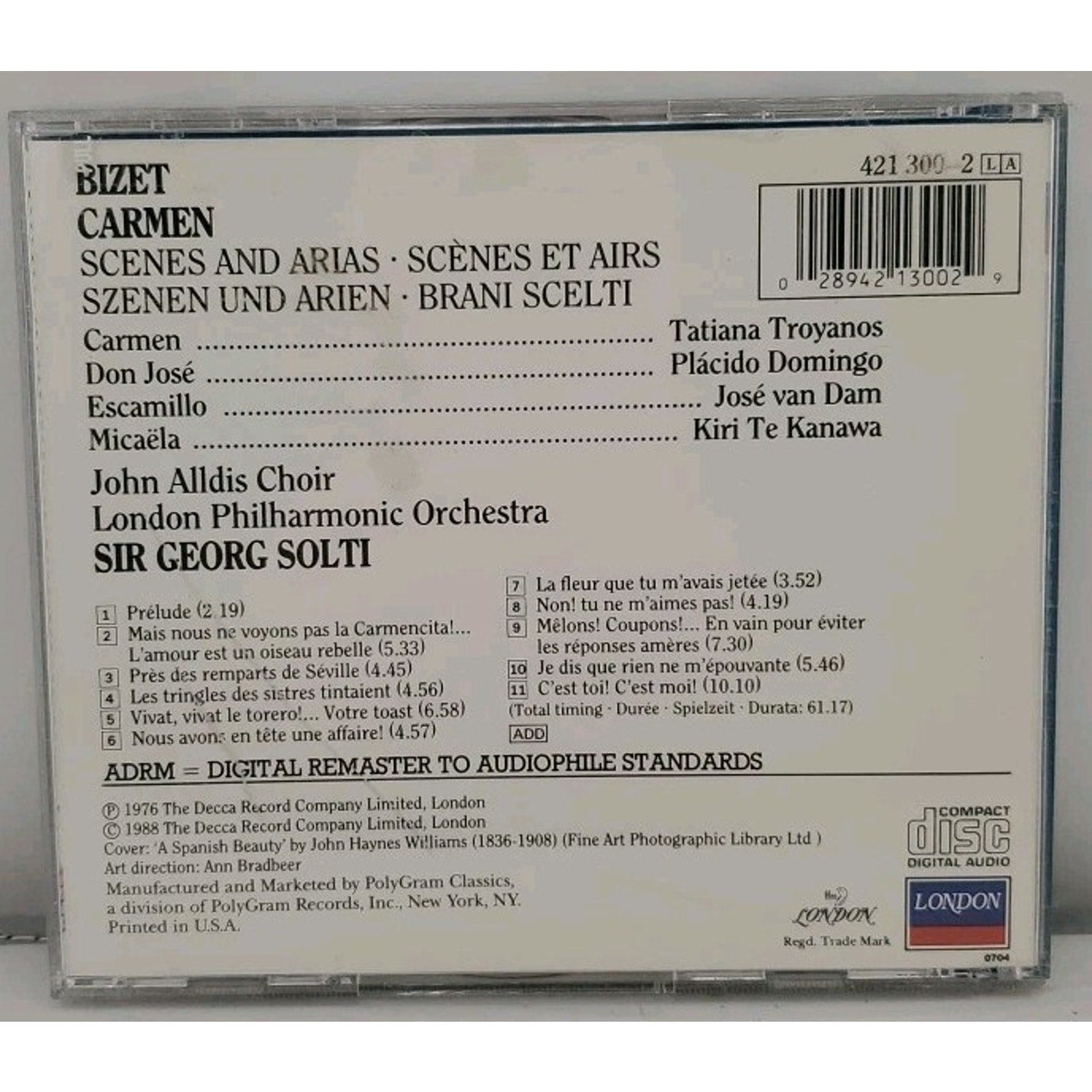 Bizet: Carmen - Scenes and Arias: Troyanos/Domingo/Te Kanawa - Solti - CD