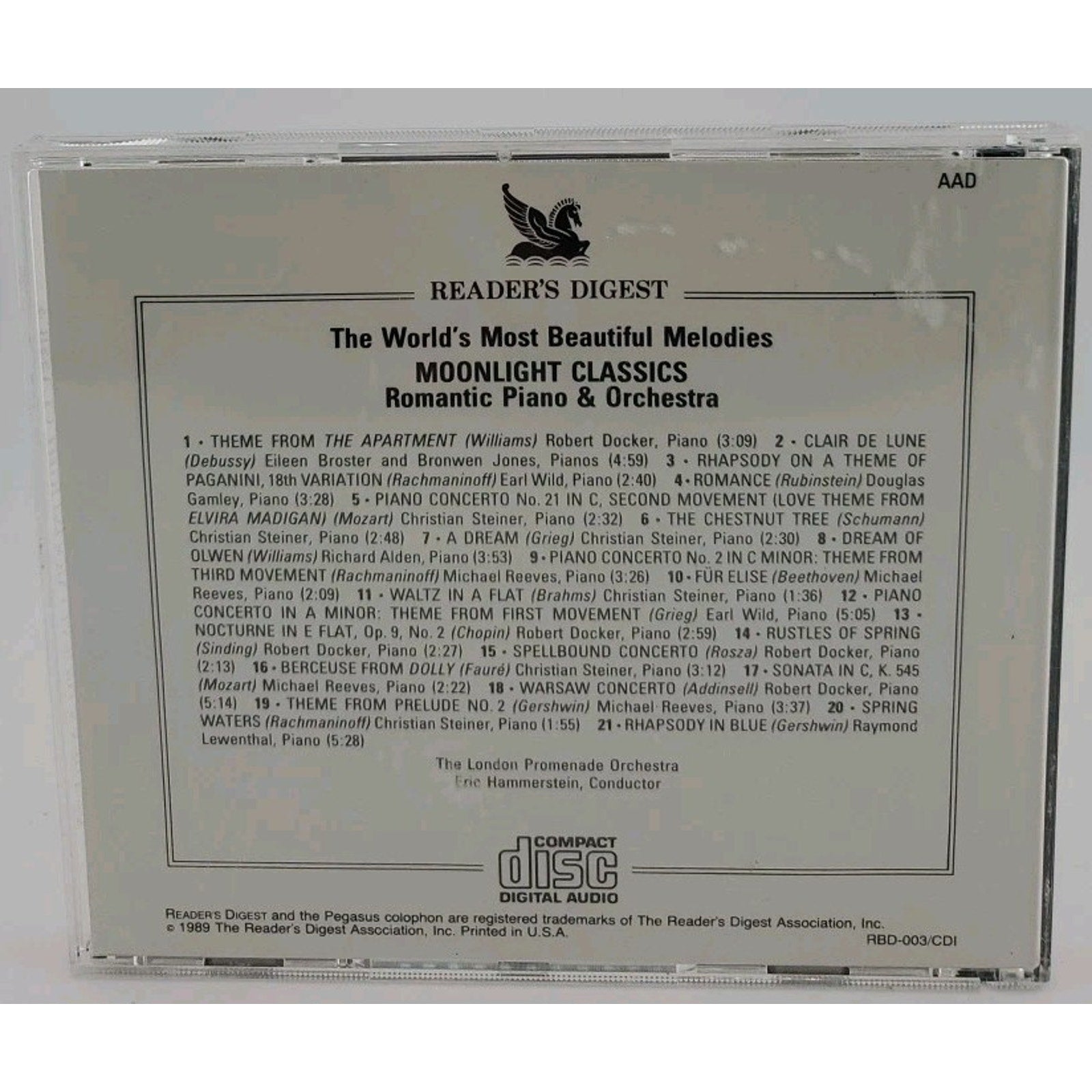 Reader's Digest The World's Most Beautiful Melodies Moonlight Classics CD 1989