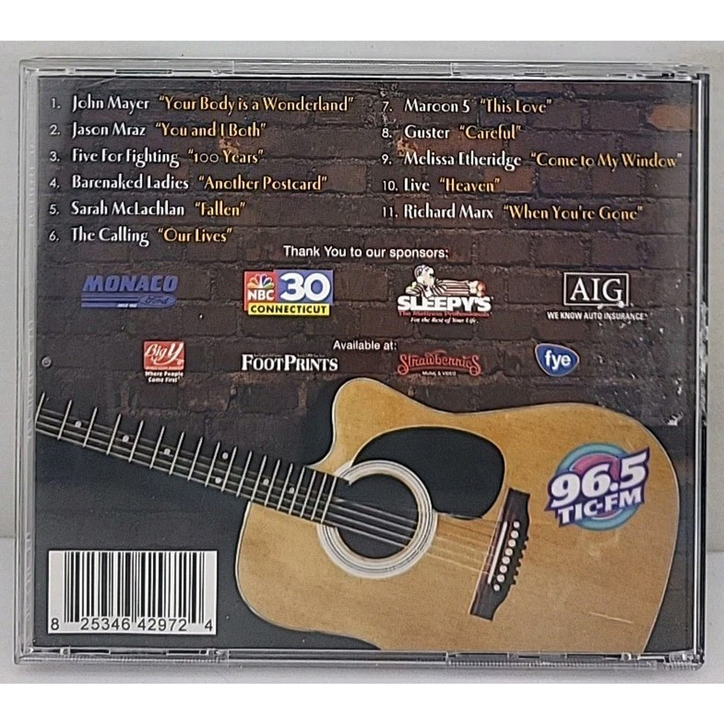 96.5 TIC-FM Acoustic Cafe Volume 4 CD Mayer McLachlan Maroon 5 Mraz Barenake