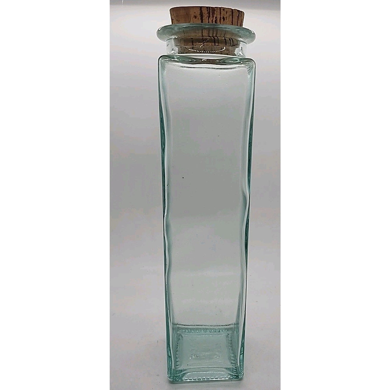11" Square Glass Container And Cork Pasta Noodle Holder Made In Italy
