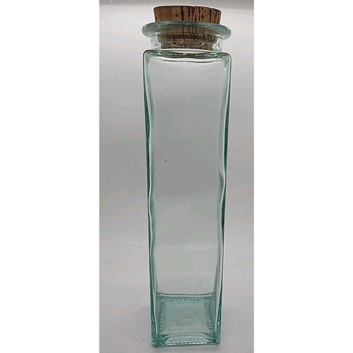 11" Square Glass Container And Cork Pasta Noodle Holder Made In Italy