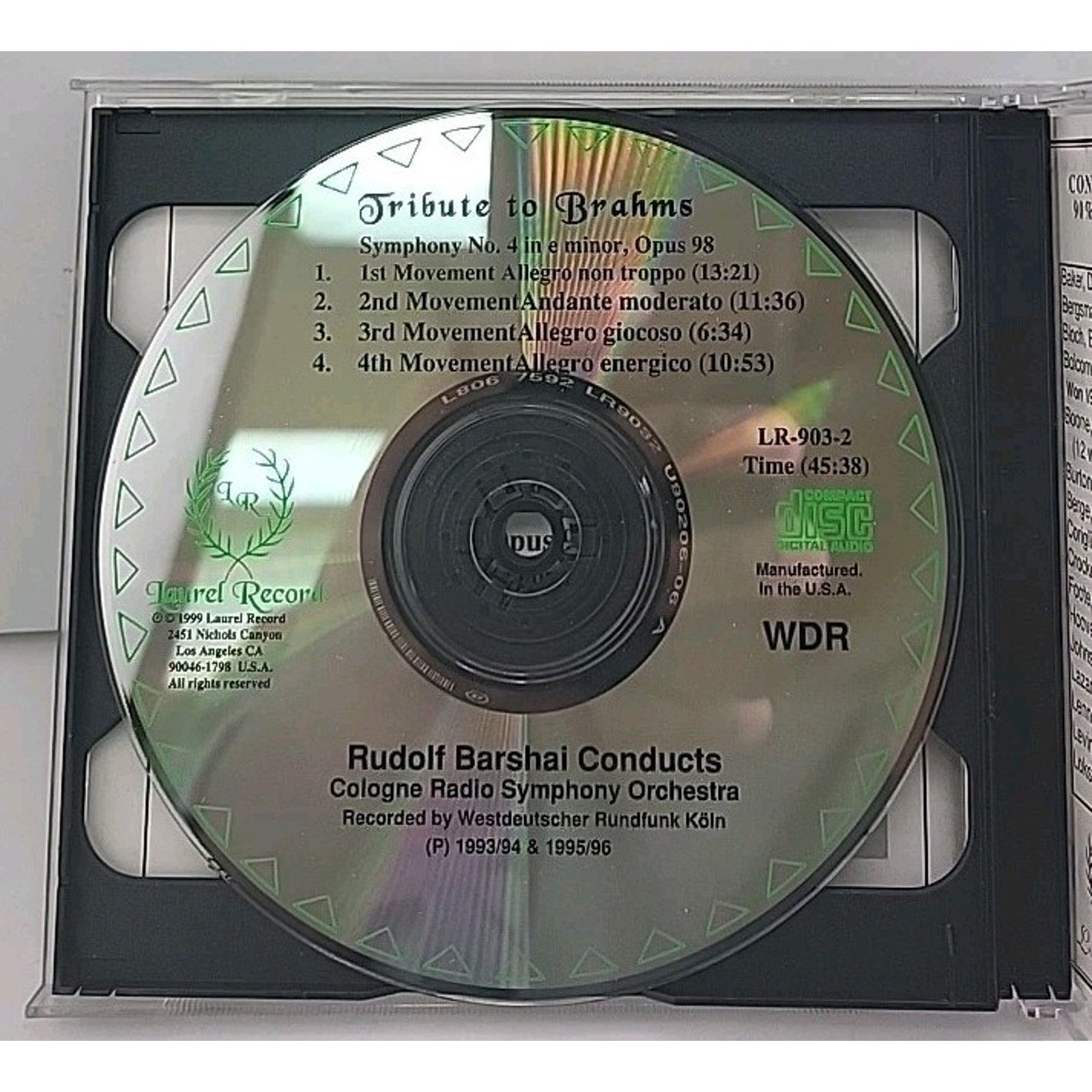 Rudolf Barshai Conducts Brahms Symphonies No. 2 & No. 4 CD