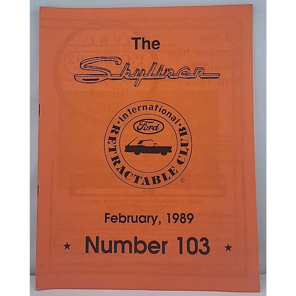 The Skyliner - International Retractable Club - February 1989 Number 103