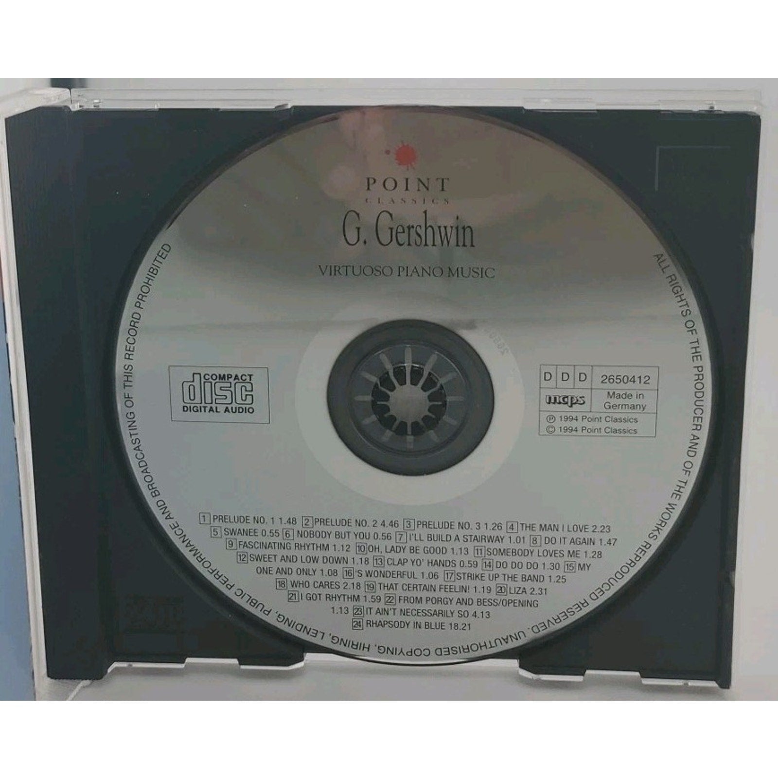 Virtuoso Piano Music by Gershwin, George, Ratko Delorko, (CD, 1997)