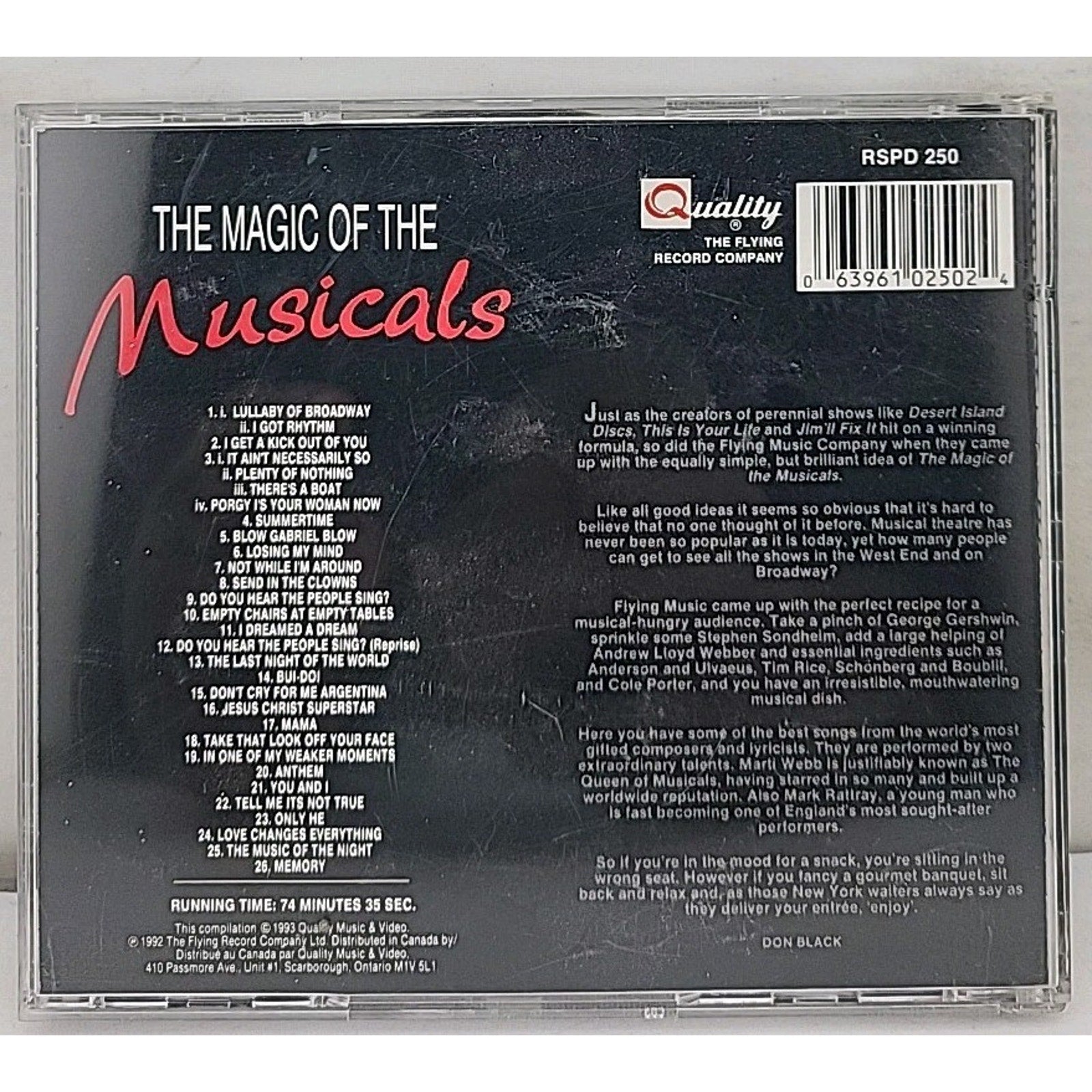 The Magic Of The Musicals CD