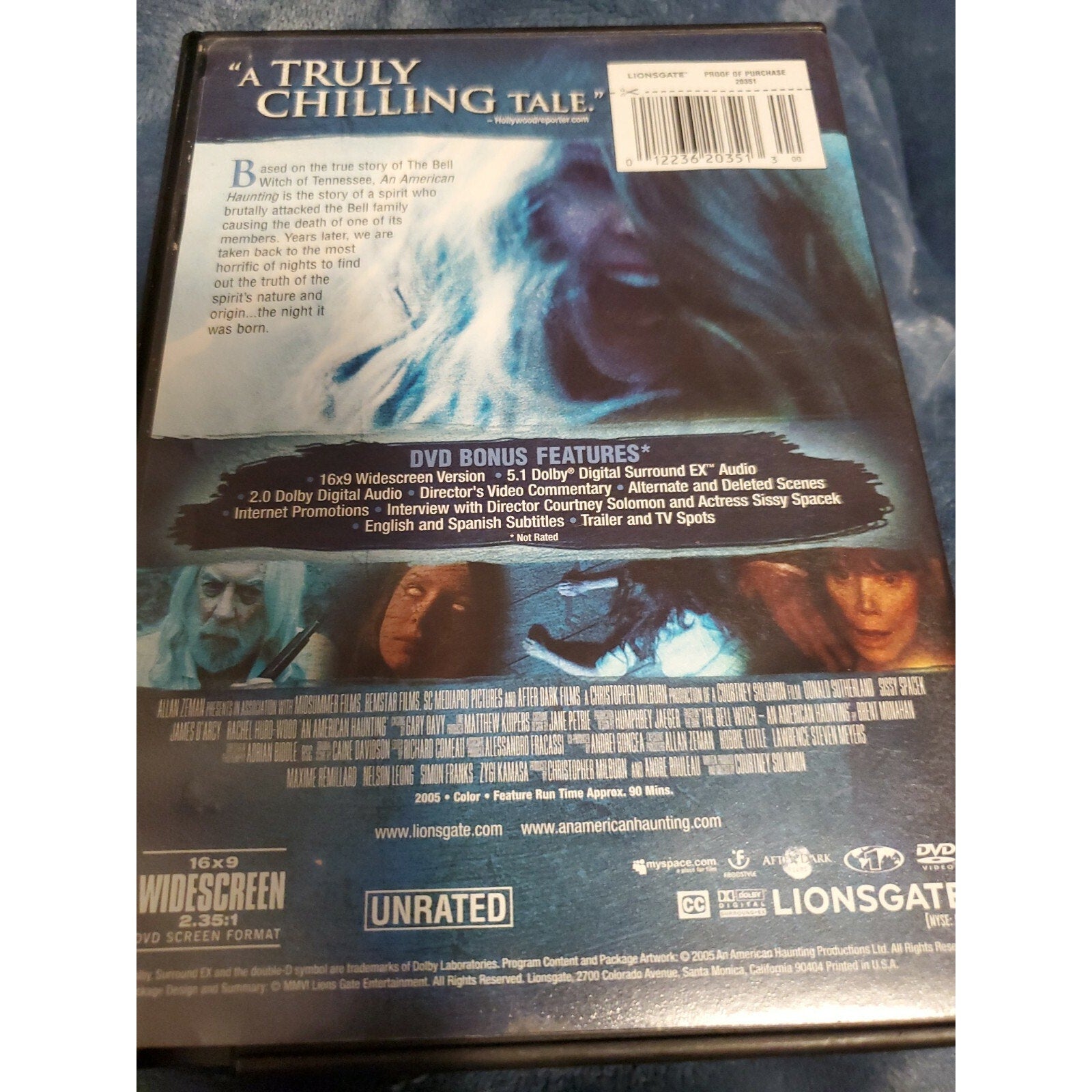 An American Haunting (DVD, 2005, UNRATED)