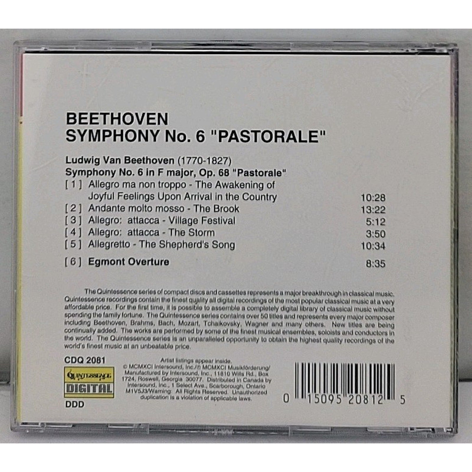 Symphony 6 Pastorale - Audio CD By Beethoven
