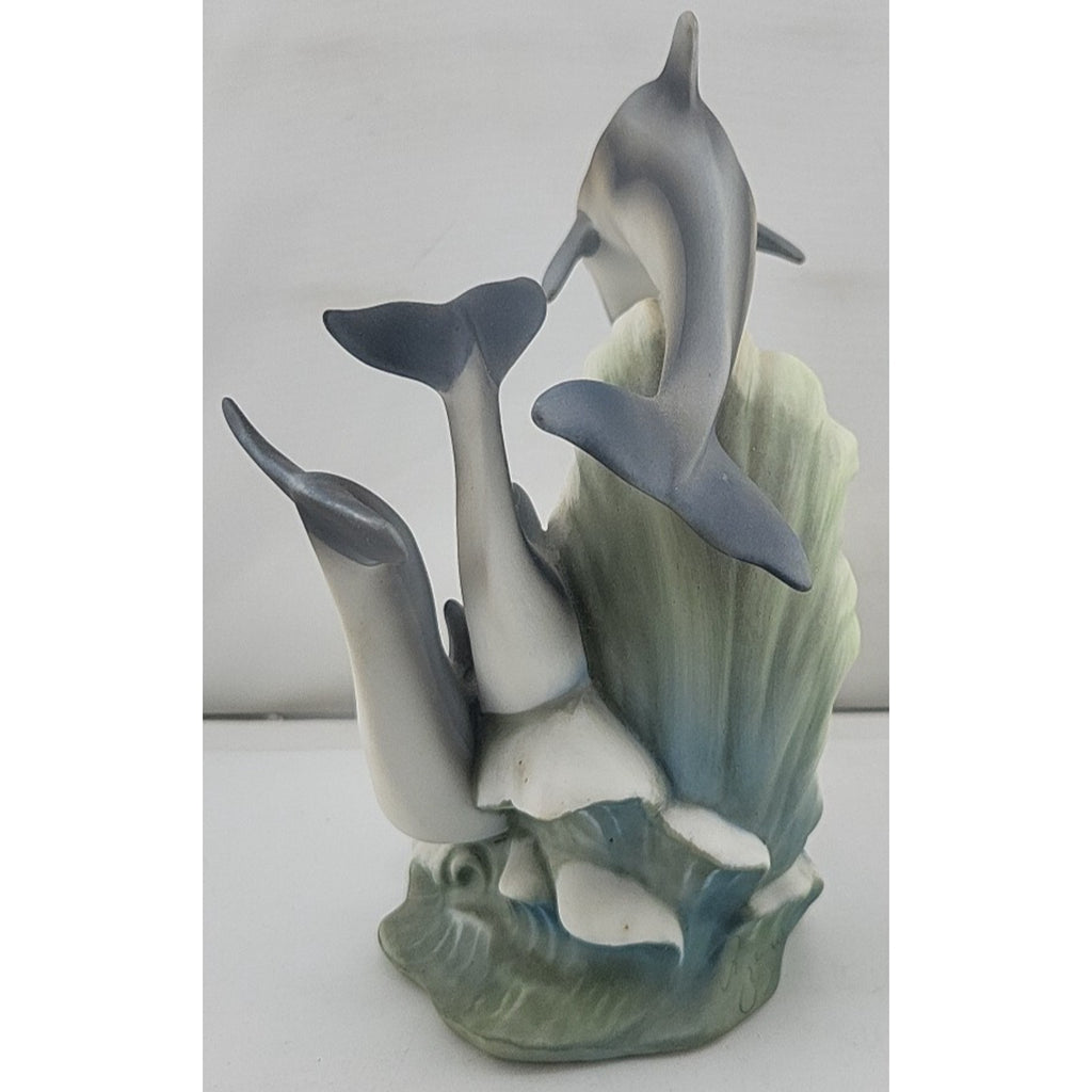 Homco 1994 Masterpiece Porcelain "Endangered Species DOLPHINS" Figurine