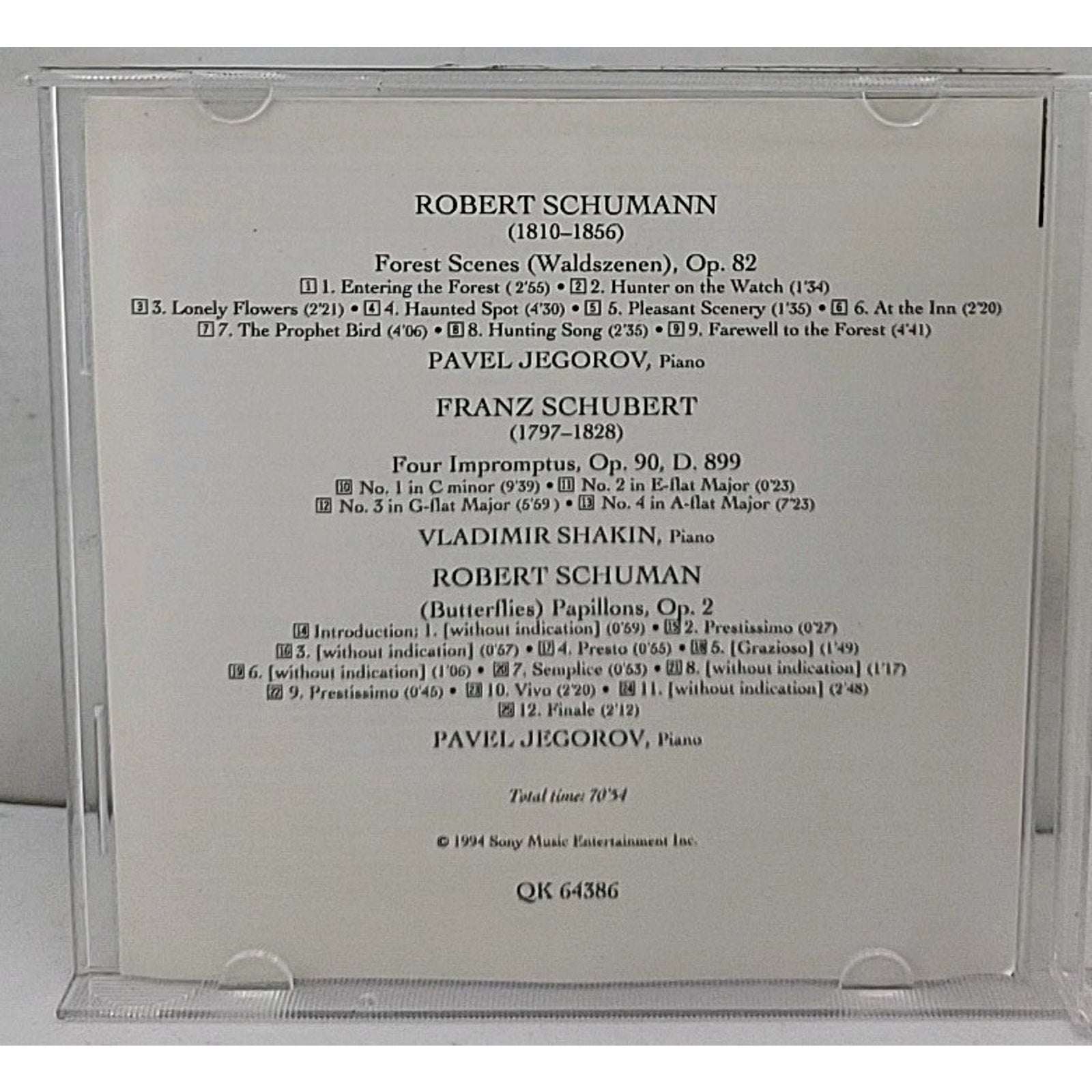 Forest Scenes / Papillons / Impromptus by Schumann / Schubert (CD, 1994)