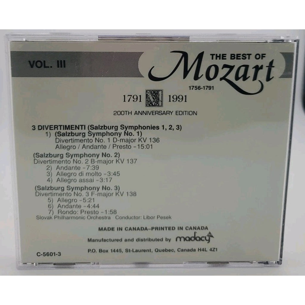 The Best Of Mozart Volume 3 1756-1791 CD