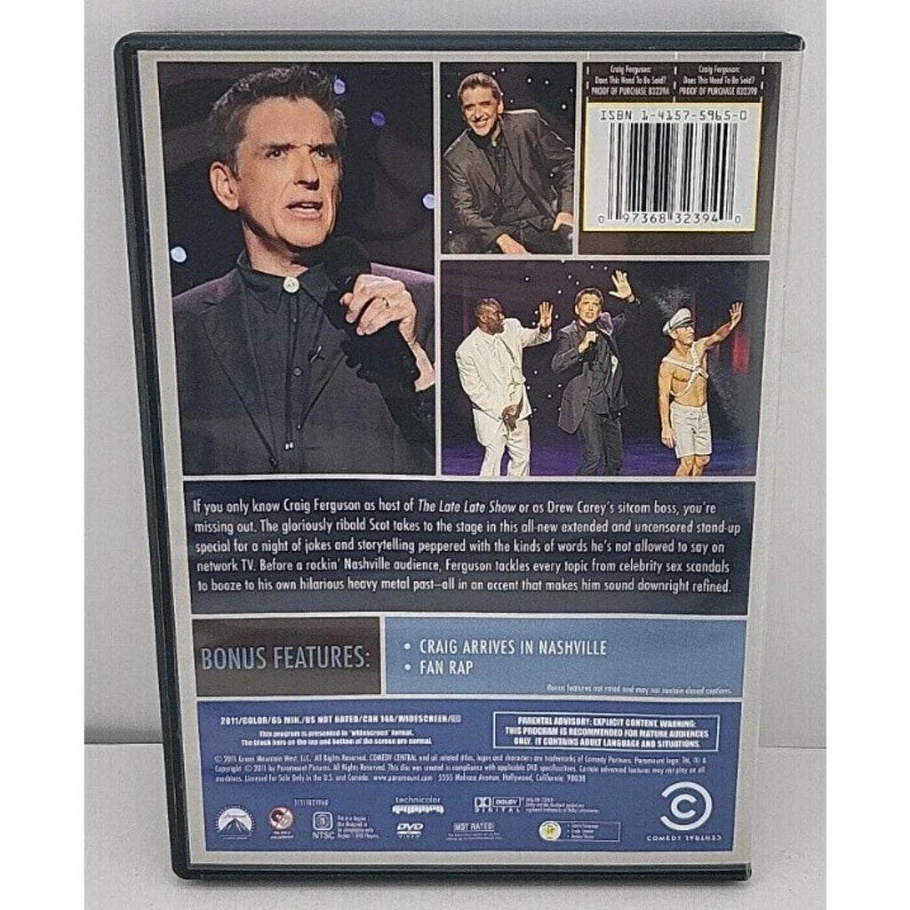 Craig Ferguson: Does this Need to Be Said? (DVD, 2011)