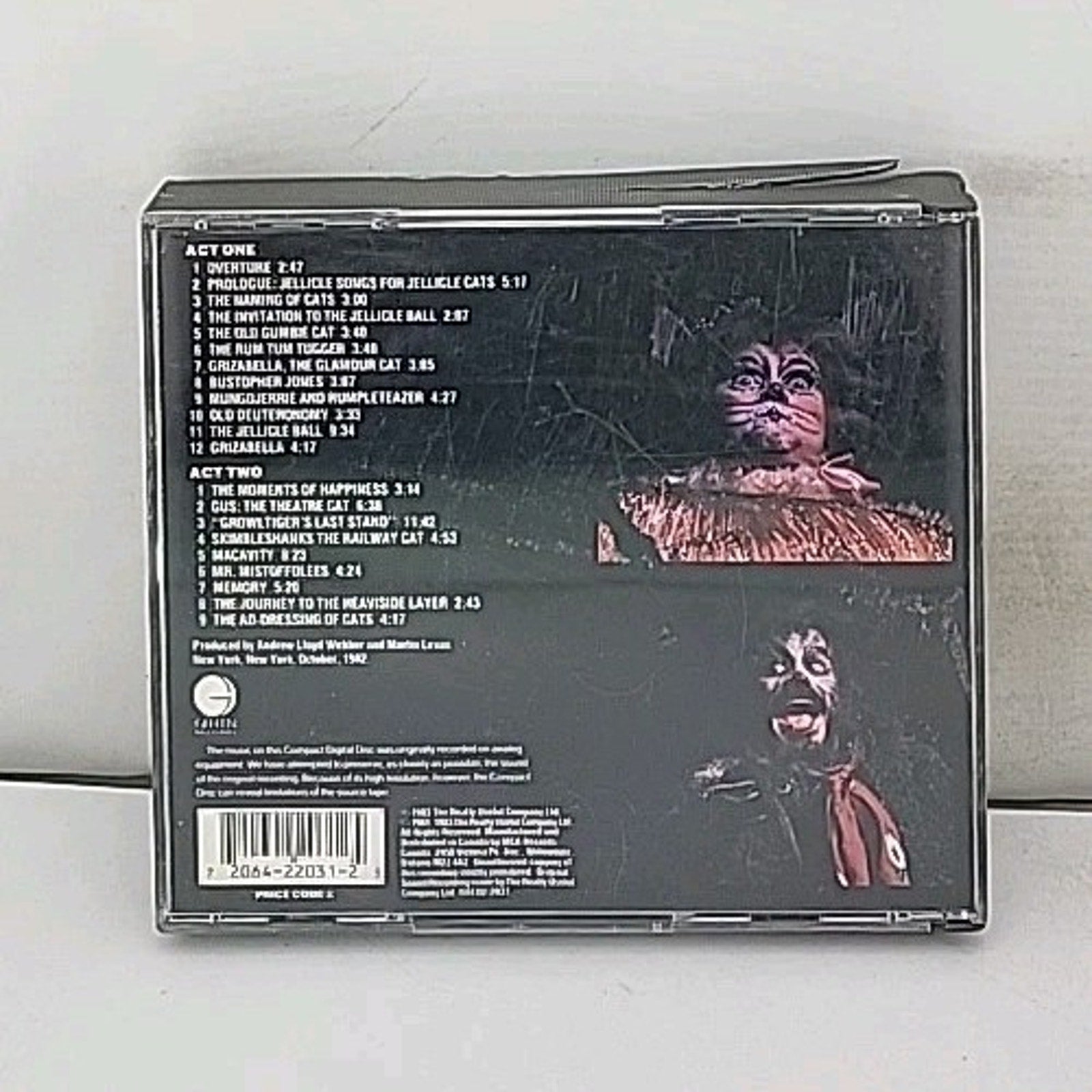 Cats CD Showtunes Original Broadway Cast 80s 21 Song 2 Disc Album Grammy Memory