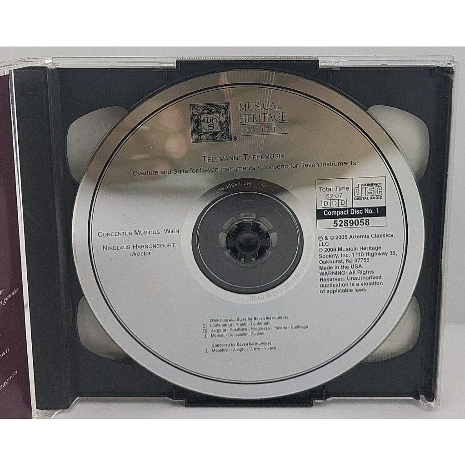 Telemann / Harnoncourt - Tafelmusik: Production III [Complete] (CD, 2 Disc,2005)