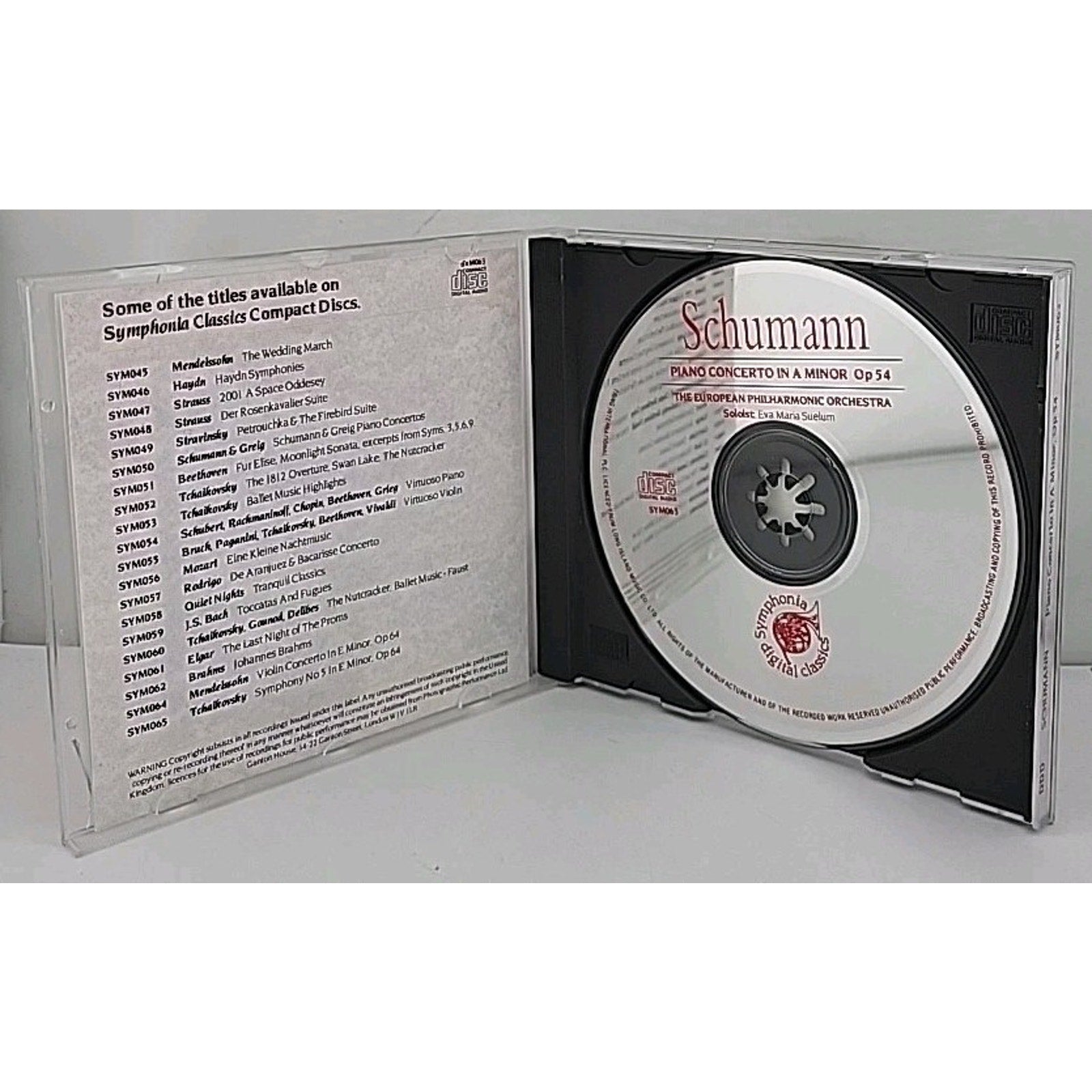 Schumann Piano Concerto In Minor - European Philharmonic Orchestra (CD, 2012)