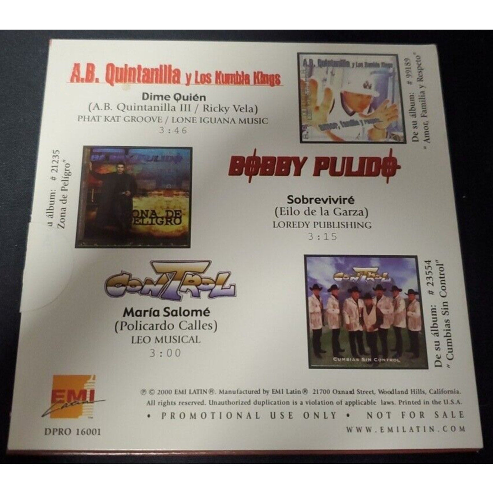 A.B. Quintanulla Y Los Kumbia Kings (CD) - Singles