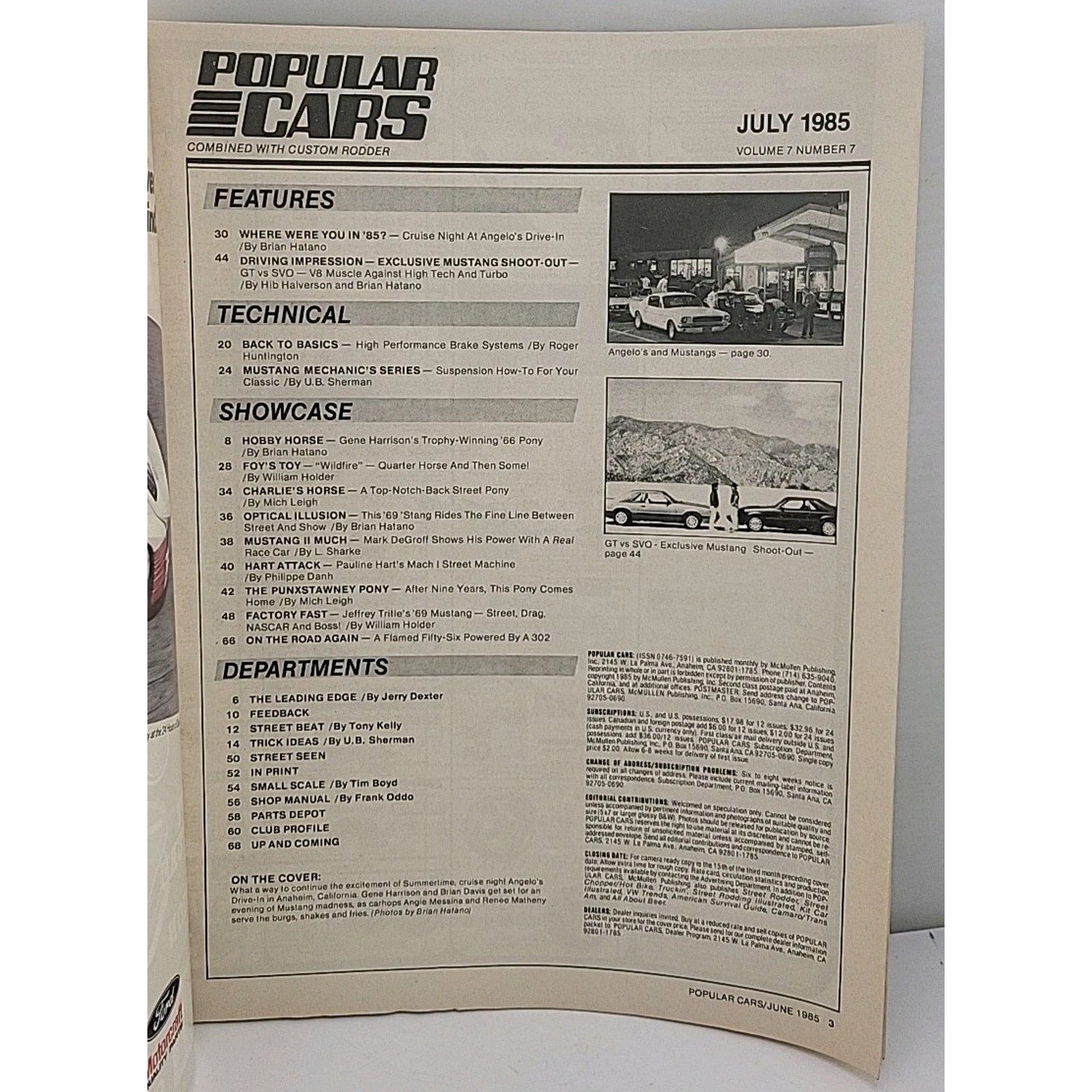 Popular Cars Magazine July 1985 Volume 7 Number 7