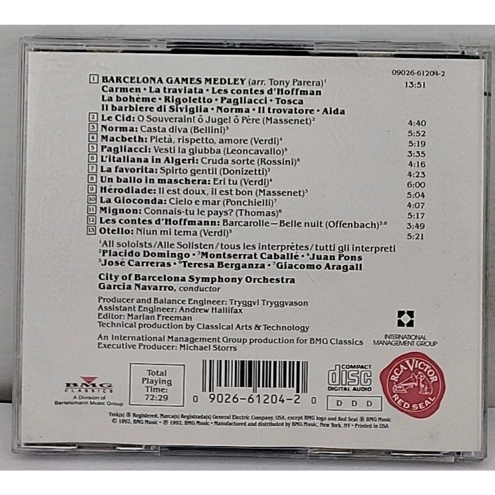 CD - Domingo, Carreras, Caballe - Barcelona Games