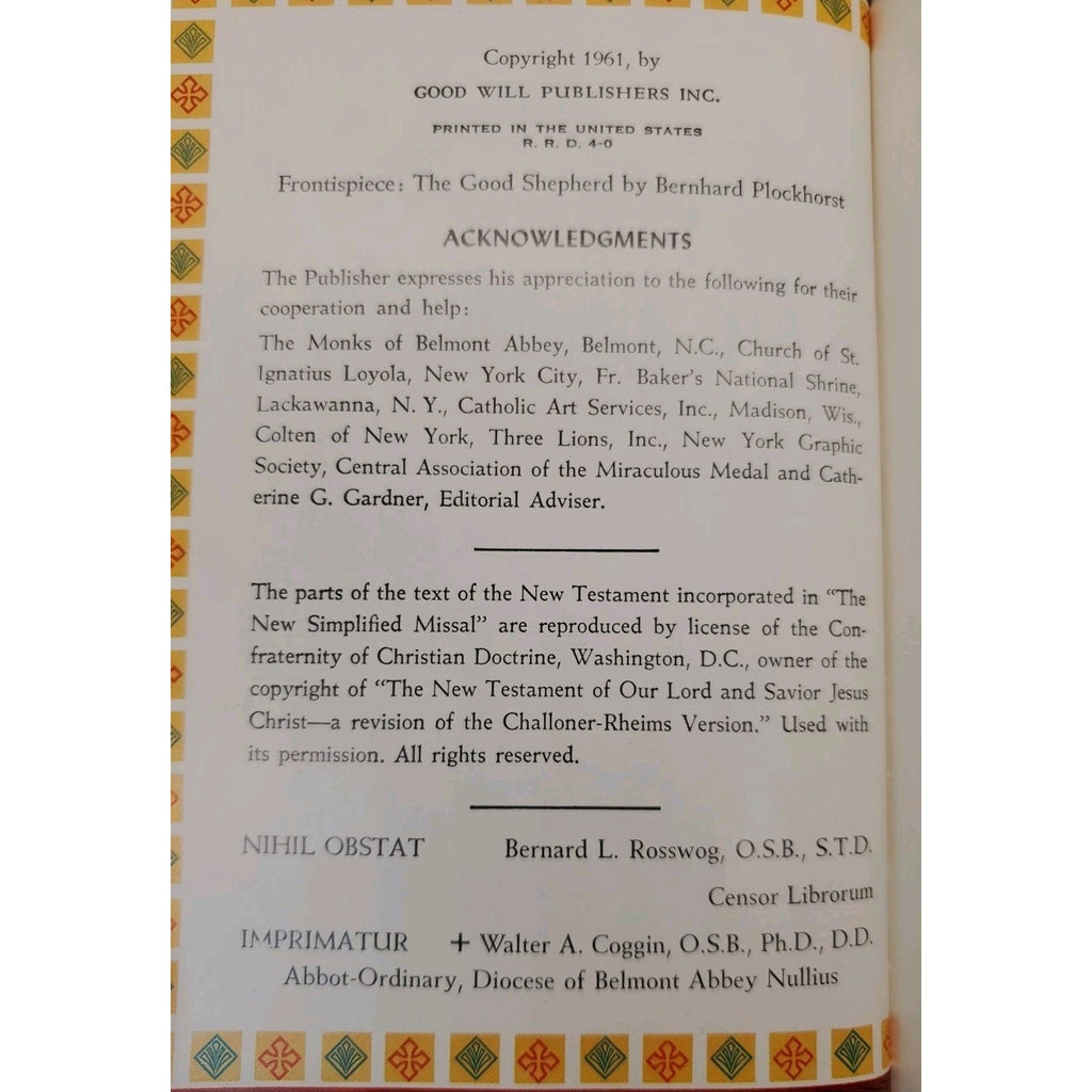My Catholic Companion: A Handbook of Daily Devotions with Missal 1961Red Leather
