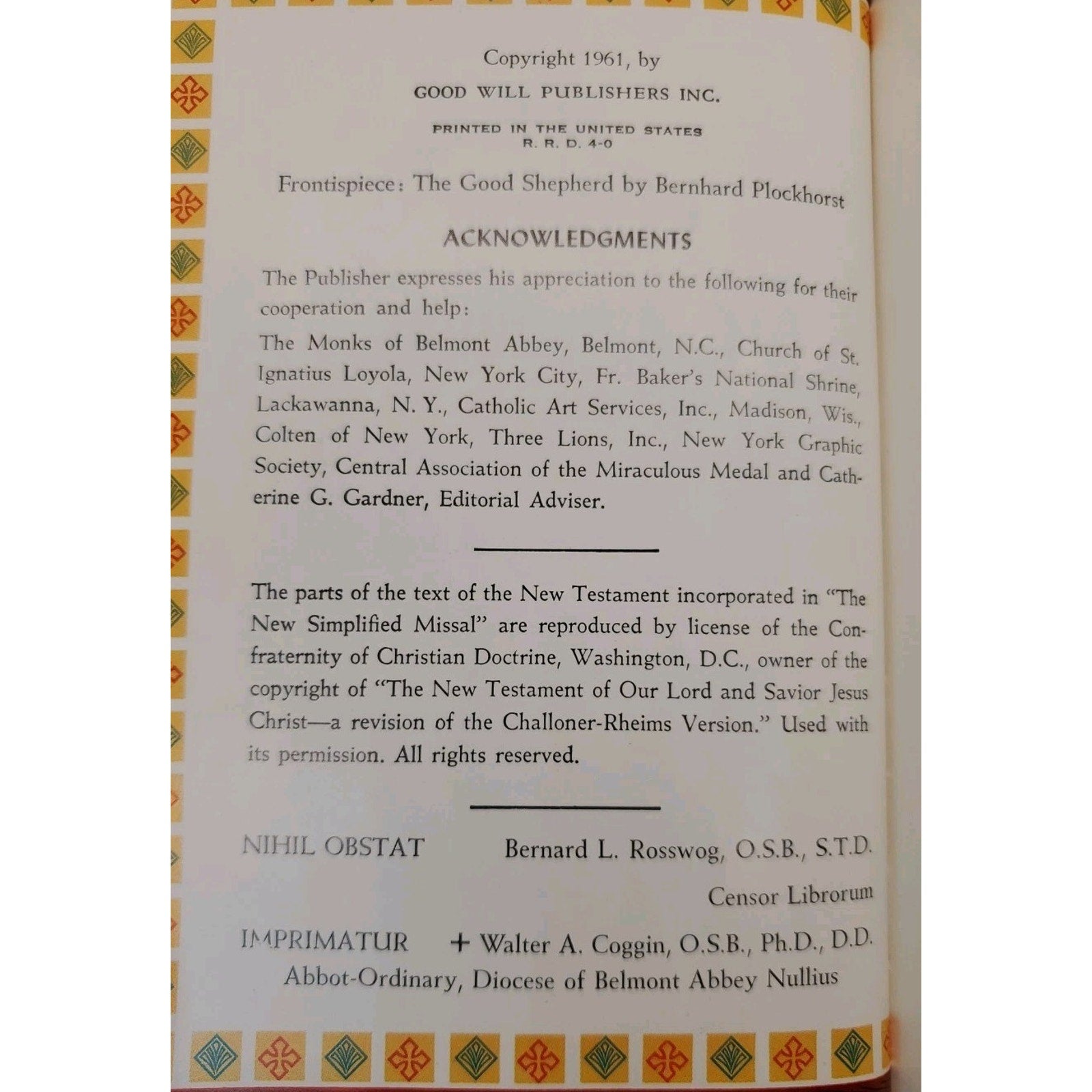 My Catholic Companion: A Handbook of Daily Devotions with Missal 1961Red Leather