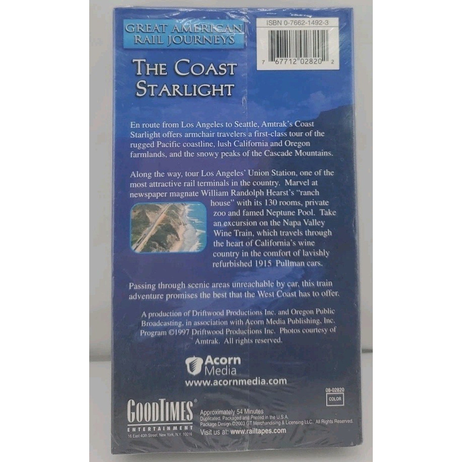 Great American Rail Journeys The Coast Starlight (VHS) *Brand New*