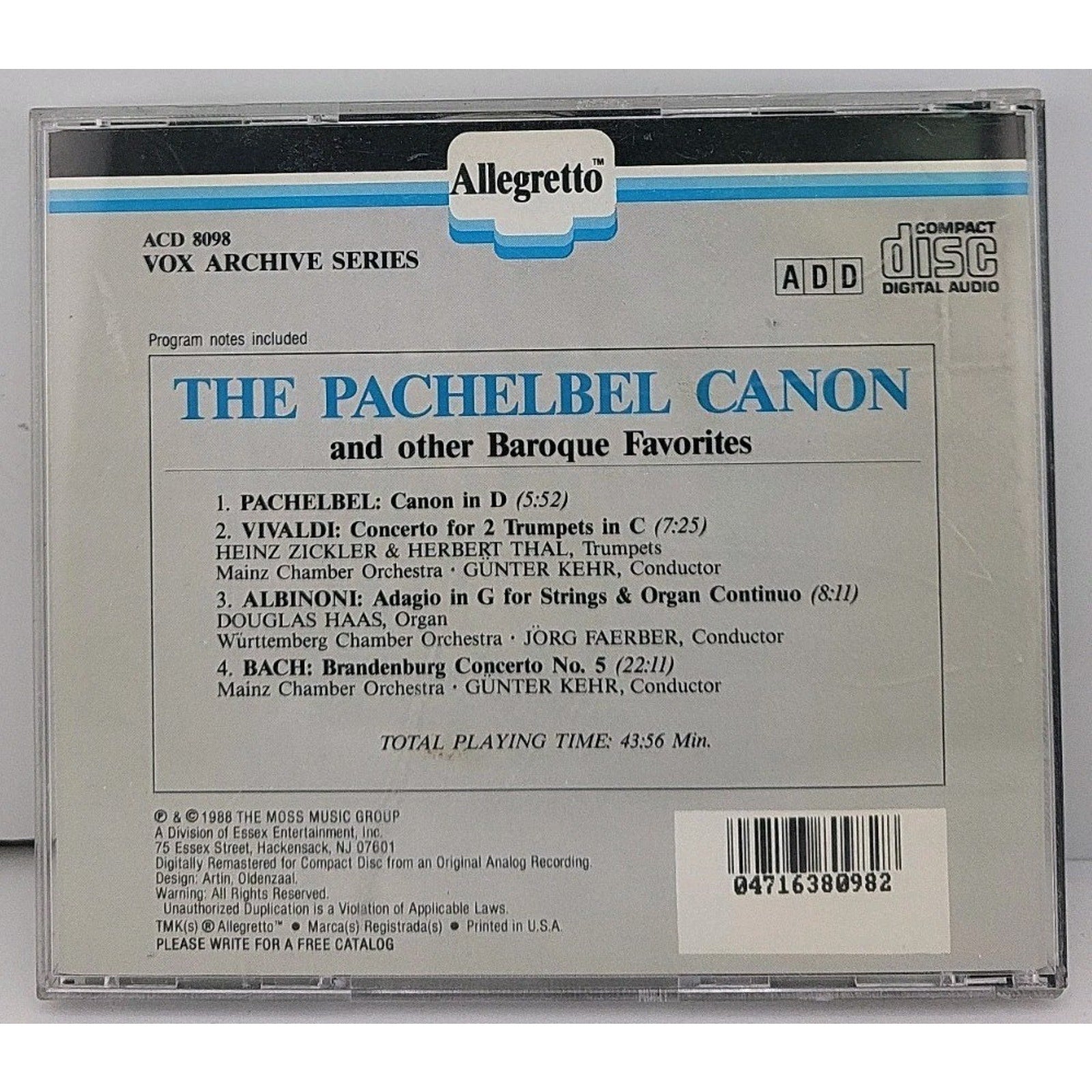 Pachelbel Canon & Others by Various (CD, 1992)