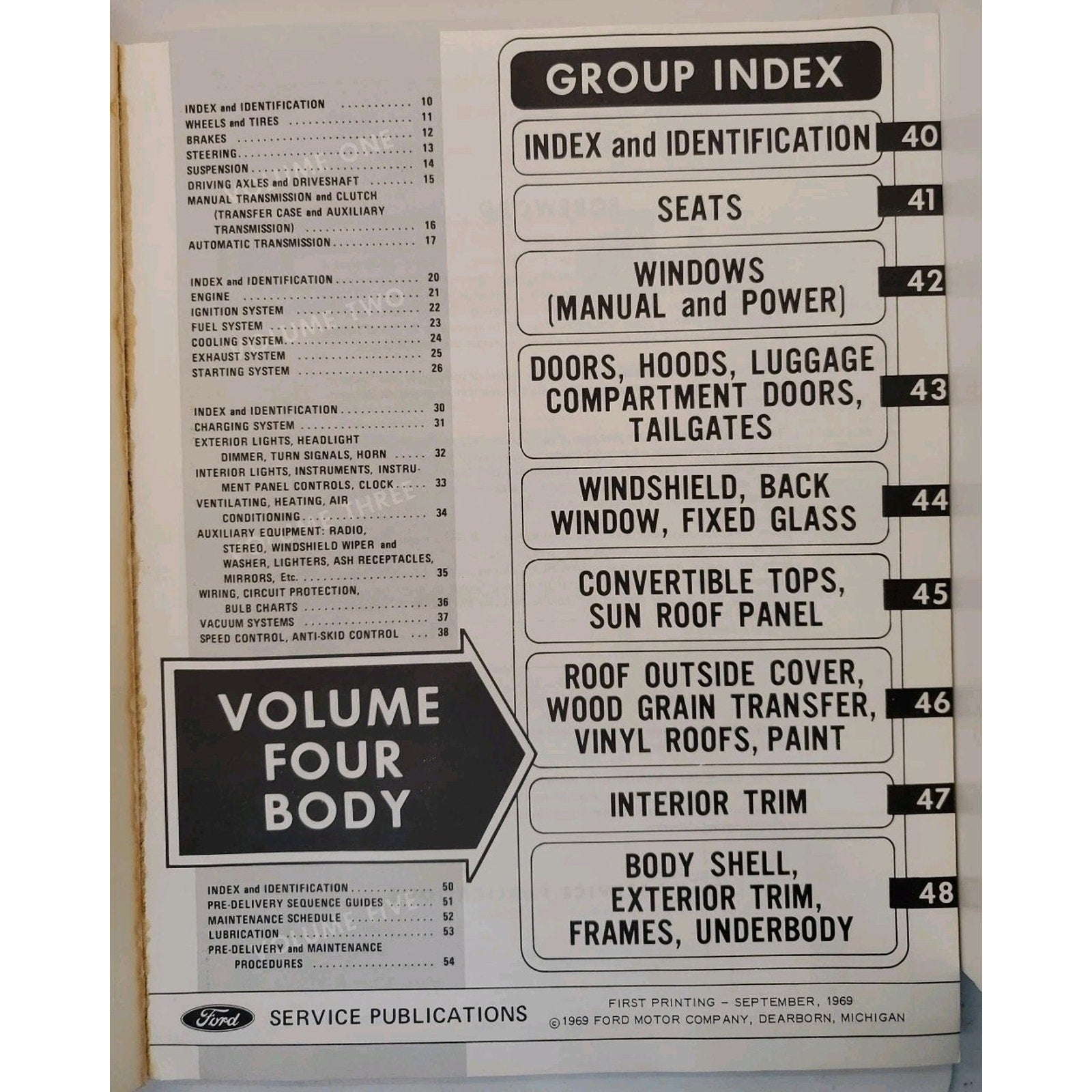 Ford 1970 Car Shop Manual: Volume Four Body