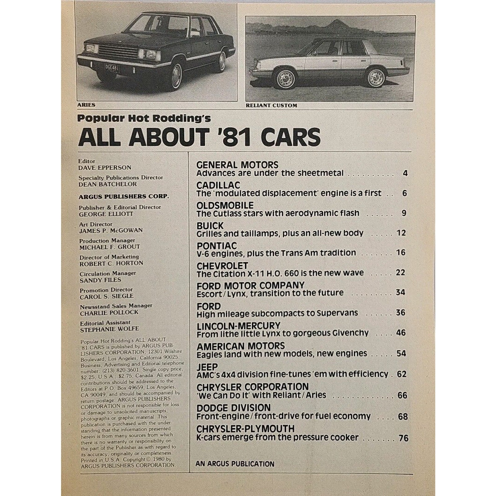 1980 Popular Hot Rodding's Magazine: All About The '81 Cars