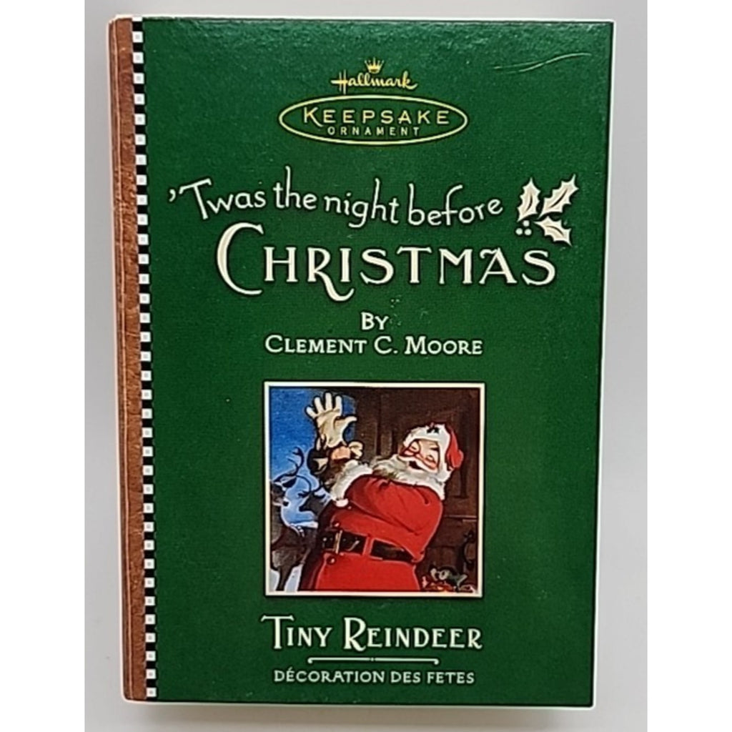 2001 Hallmark Keepsake Ornament QRP4492 Tiny Reindeer in Orig Book Box #19792
