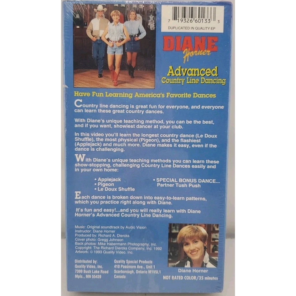 Diane Horners Advanced Country Line Dancing (VHS, 1993) *Brand New*